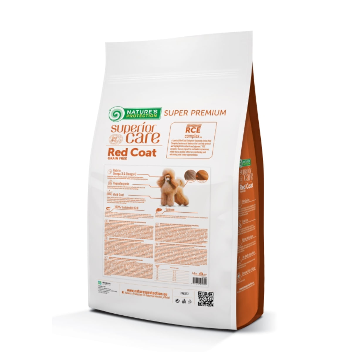 NATURES PROTECTION Superior Care Red Coat Small & Mini Breed, XS-S, Somon și Krill, hrană uscată fără cereale câini, 10kg - 2 | YEO