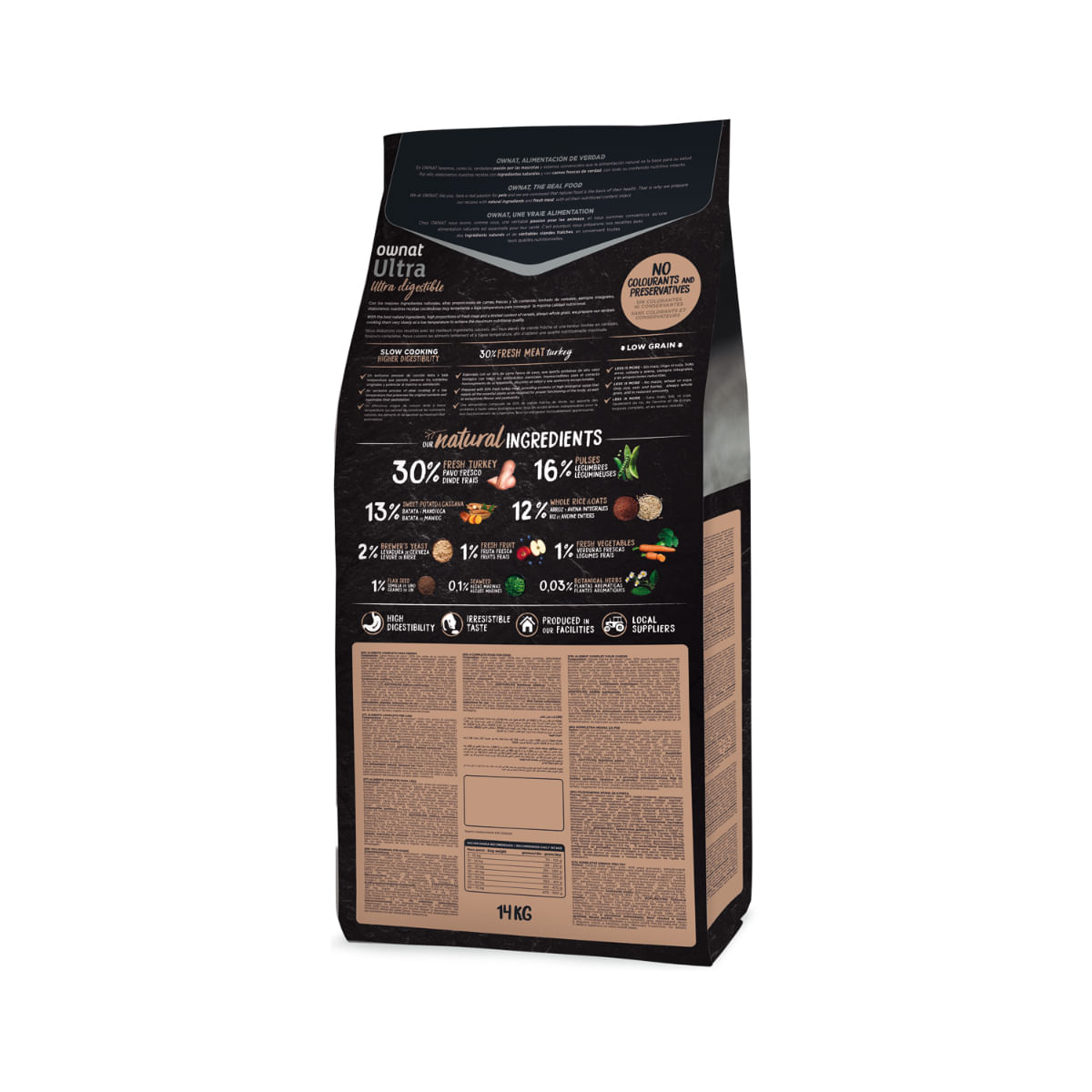 OWNAT Ultra Medium Light, XS-XL, Curcan și Pui, hrană uscată conținut redus cereale câini, obezitate, 14kg - 2 | YEO