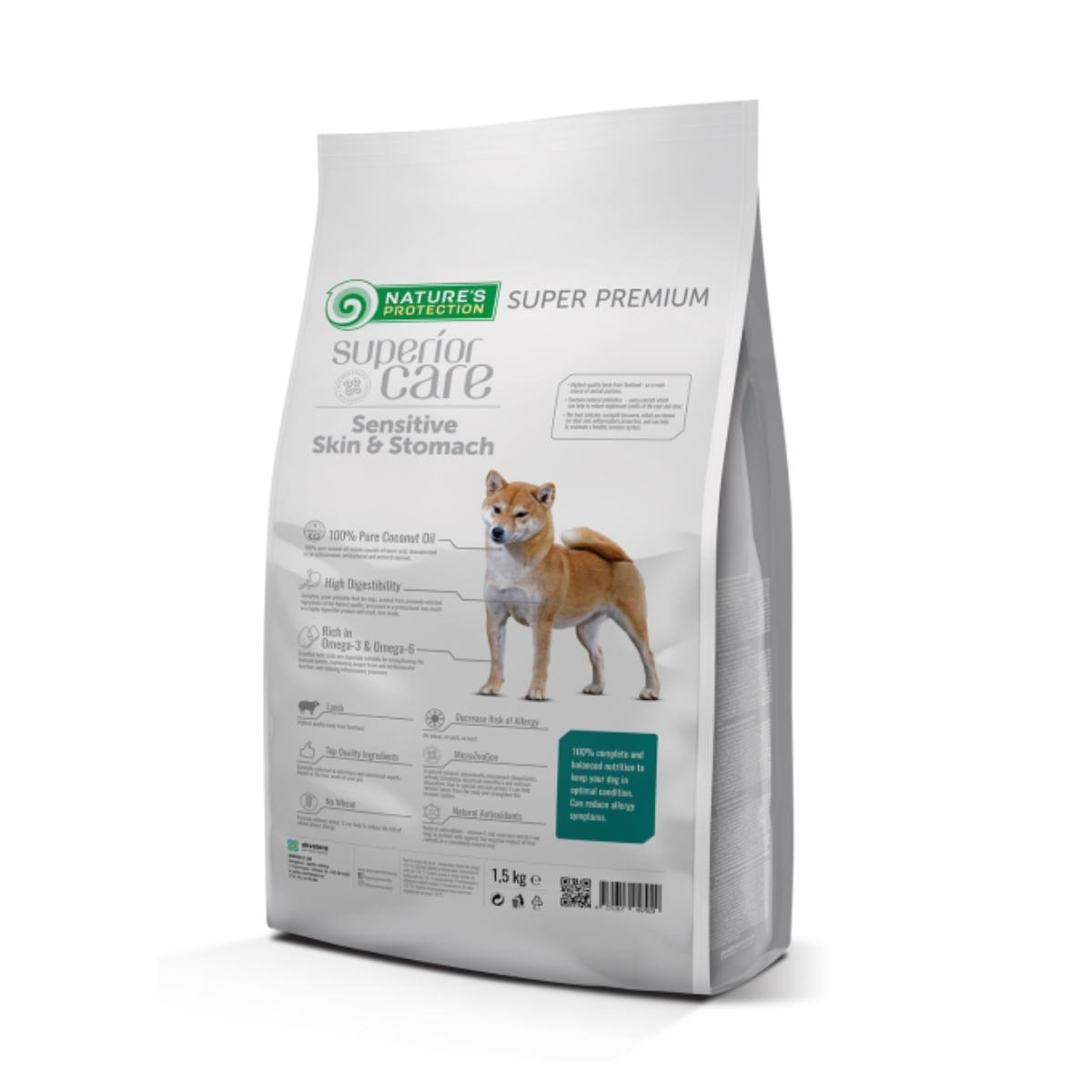NATURES PROTECTION Superior Care Sensitive Skin & Stomach, XS-XL, Miel, hrană uscată câini, piele & blană, 1.5kg - 2 | YEO