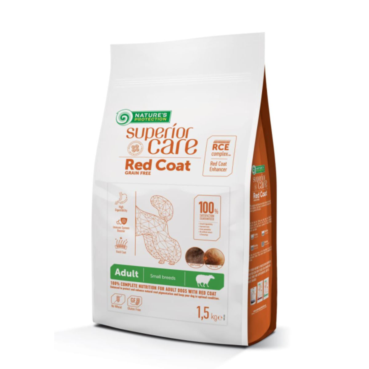 NATURES PROTECTION Superior Care Red Coat Small & Mini Breed, XS-S, Miel, hrană uscată fără cereale câini, 1.5kg - 2 | YEO