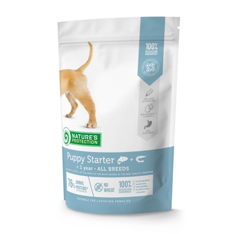 NATURES PROTECTION Puppy Starter, XS-XL, Somon și Krill, hrană uscată câini junior, 18kg