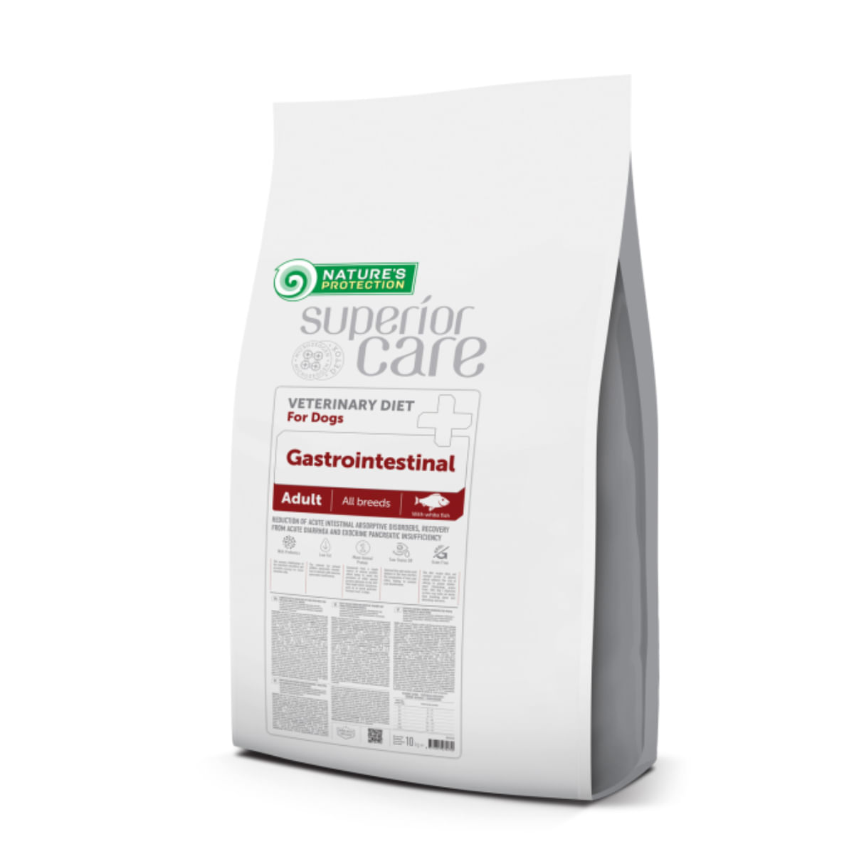 NATURES PROTECTION Superior Care Veterinary Diet Gastrointestinal White, XS-XL, Pește, dietă veterinară, hrană uscată câini, sistem digestiv, 10kg - 2 | YEO