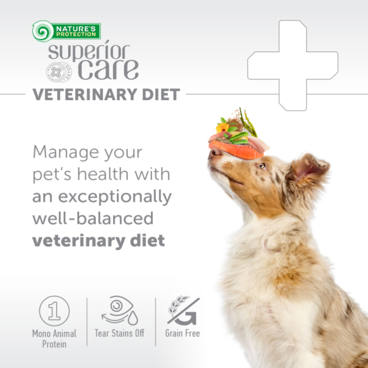 NATURES PROTECTION Superior Care Veterinary Diet Hypoallergenic, XS-XL, Insecte, dietă veterinară, hrană uscată monoproteică câini, alergii, 1.5kg