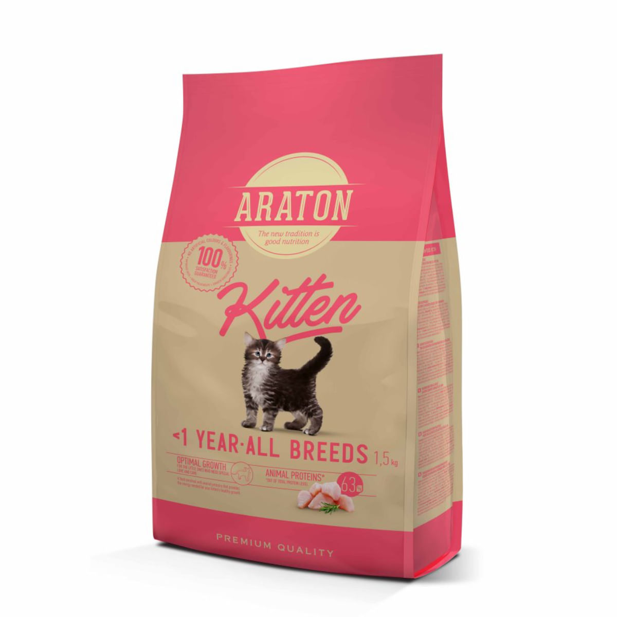 ARATON Kitten, Pui, hrană uscată pisici junior, 15kg - 1 | YEO