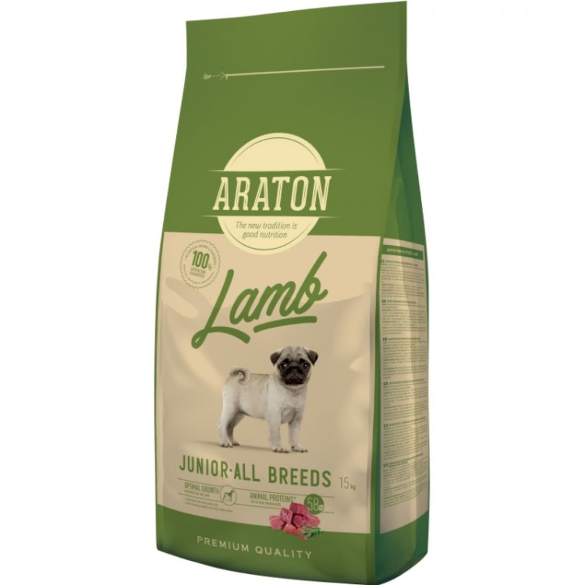 ARATON Junior, XS-XL, Miel, hrană uscată câini junior, 15kg - 1 | YEO