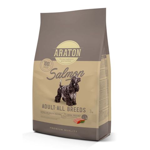 ARATON, XS-XL, Somon și Orez, hrană uscată câini, 15kg
