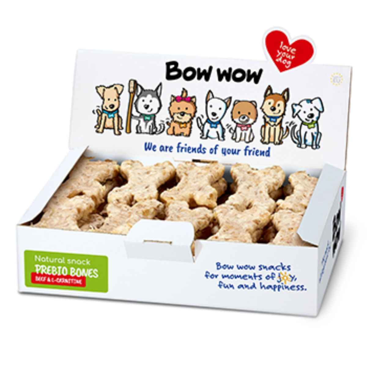 BOW WOW Natural Os  L- carnitina, XS-XL, Vită, cutie recompense fără cereale câini, obezitate, 650g - 1 | YEO