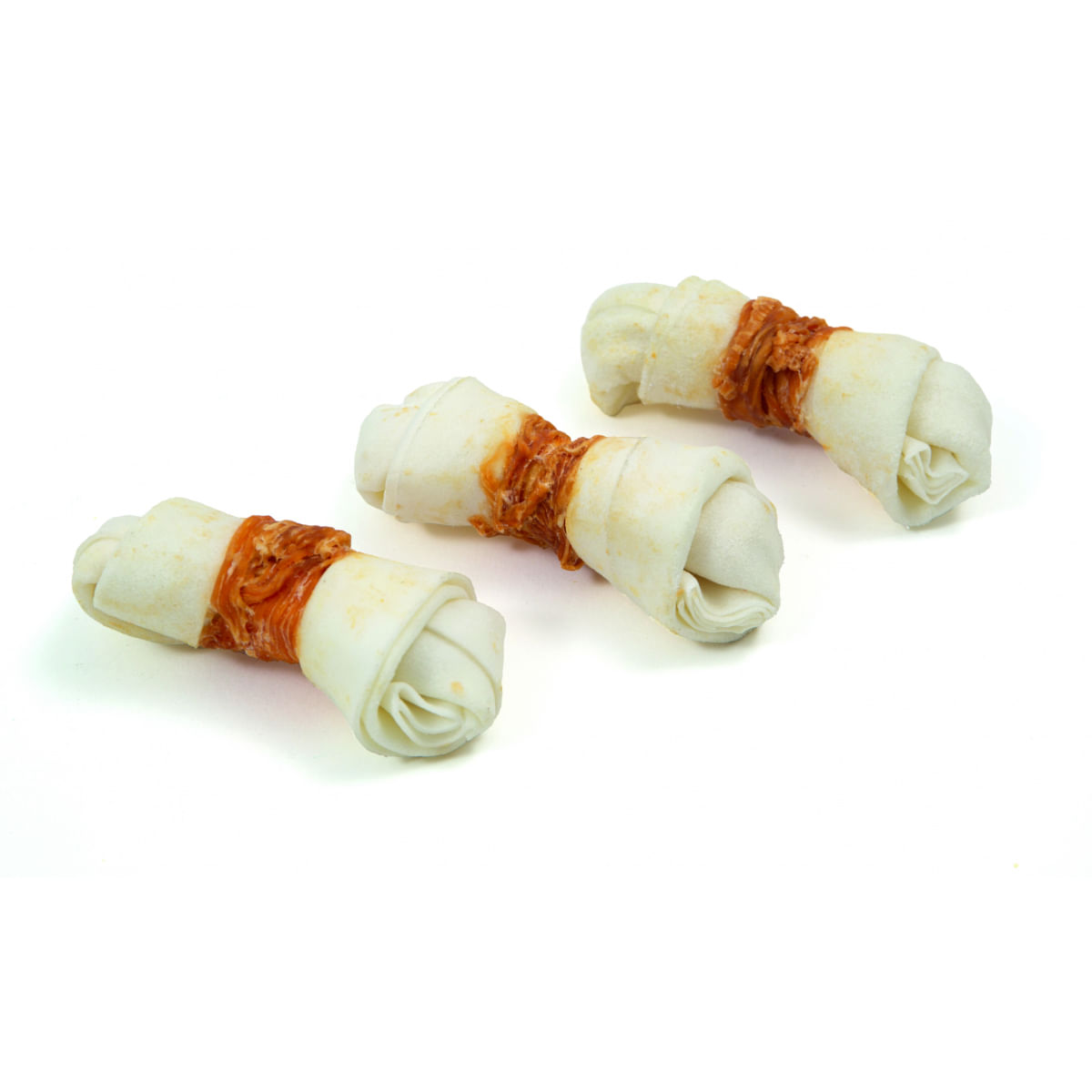 LEOPET Viking Rawhide Bone with Chicken, XS-M, Pui și Vită, punguță recompense fără cereale câini, 75g - 2 | YEO