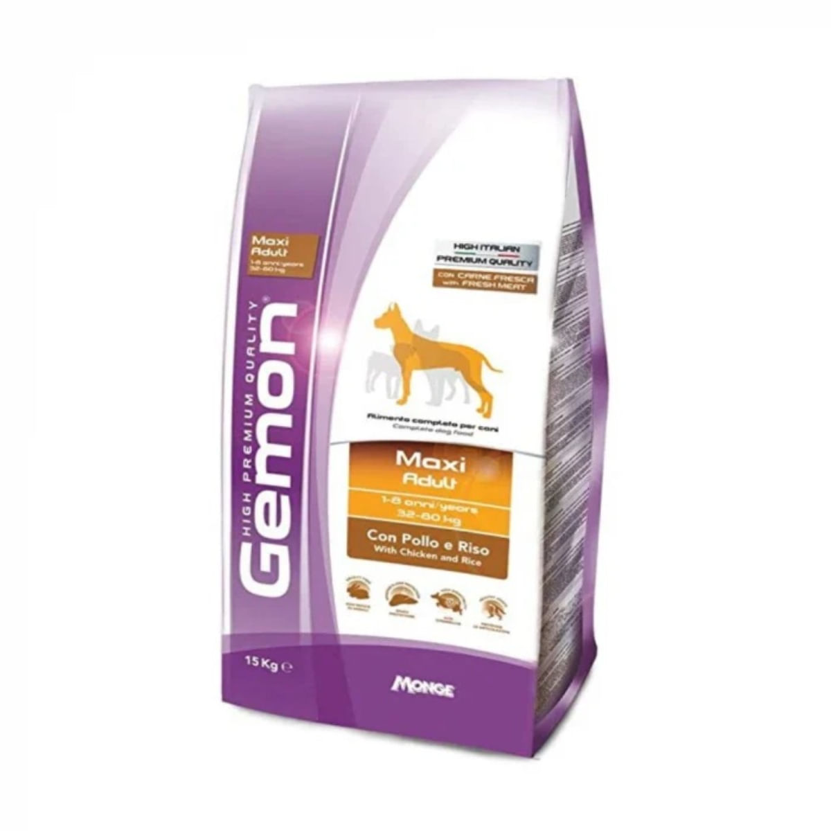 GEMON Breeders Maxi Adult, L-XL, Pui și Orez, hrană uscată câini, 20kg