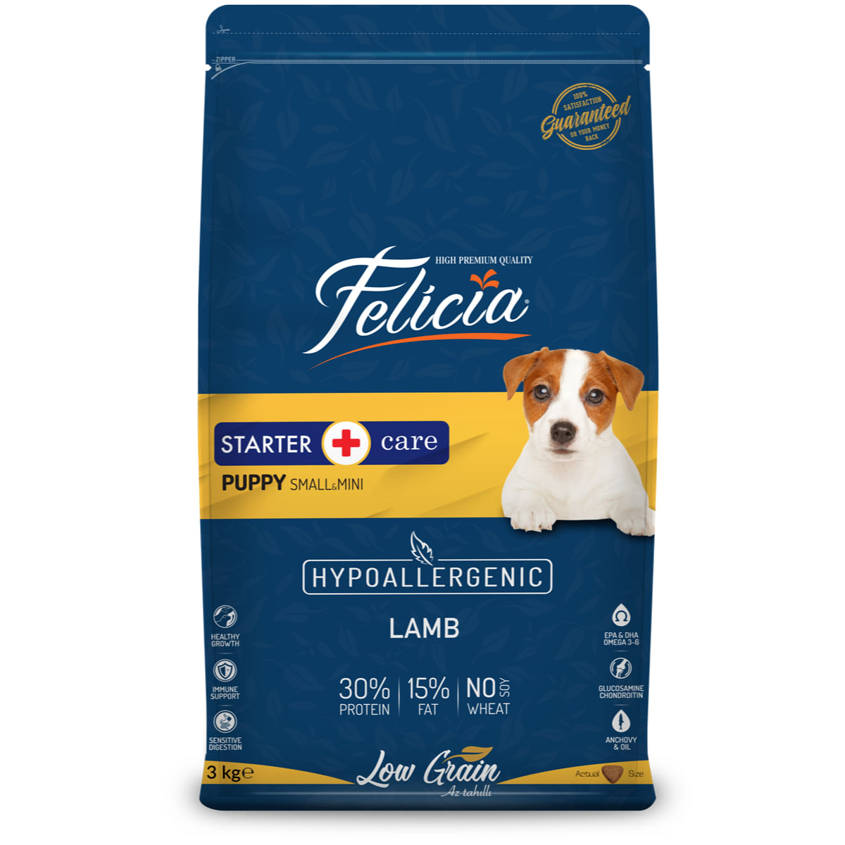 FELICIA Starter Care Puppy Small &amp; Mini, XS-S, Miel, hrană uscată conținut redus cereale câini junior, 6kg
