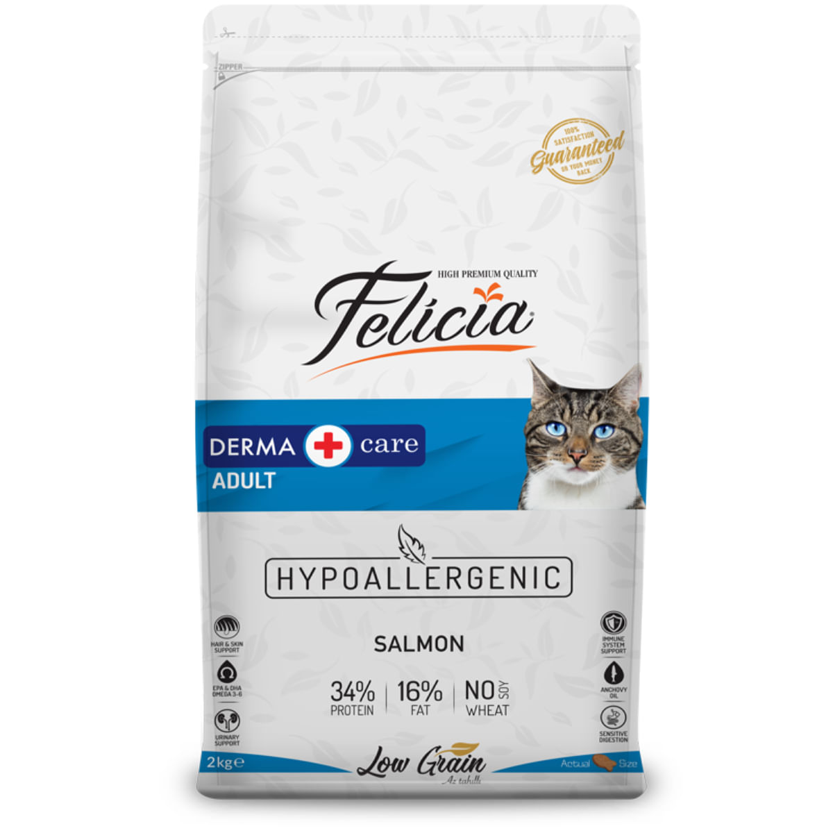 FELICIA Derma Care, Somon, hrană uscată conținut redus cereale pisici, piele & blană, 12kg - 2 | YEO