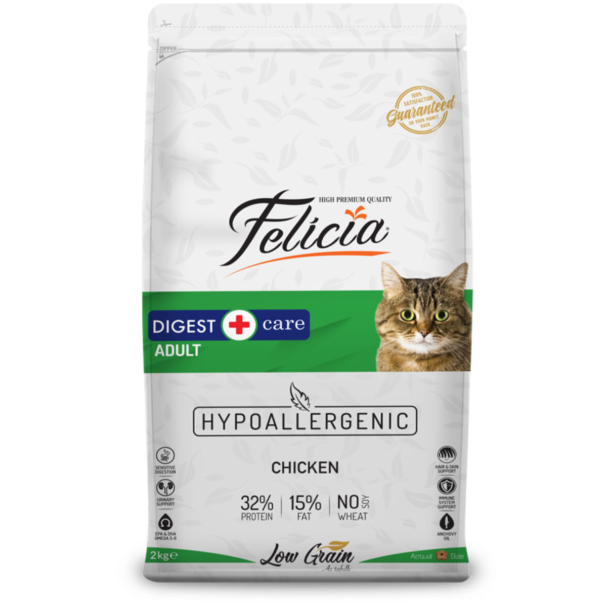 FELICIA Digest Care, Pui, hrană uscată conținut redus cereale pisici, sistem digestiv, 12kg
