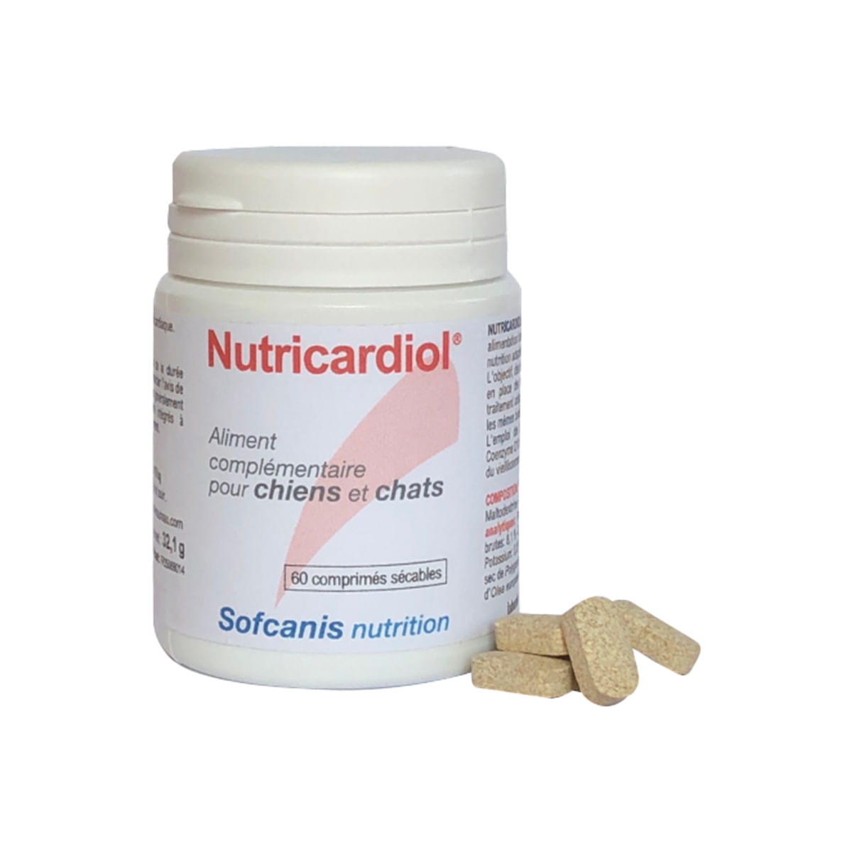 SOFCANIS Nutricardiol, supliment sistem cardio-vascular câini, comprimate SOFCANIS Nutricardiol, XS-XL, supliment sistem cardio-vascular câini și pisici, flacon, 60 comprimate - 1 | YEO