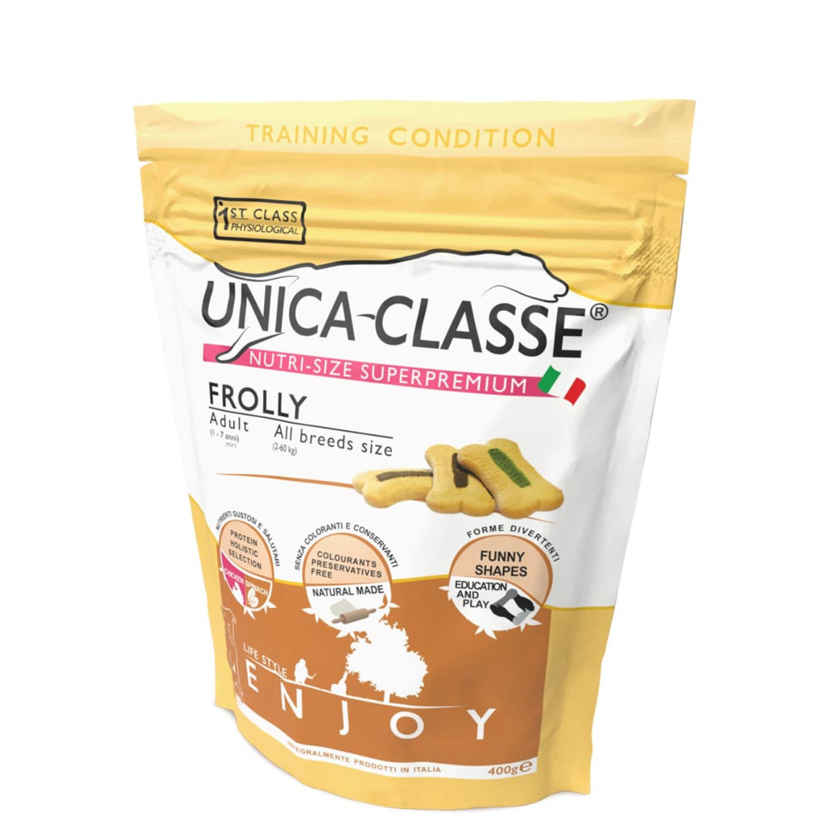 UNICA Classe Frolly, XS-XL, Pui, punguță recompense câini, 400g - 1 | YEO