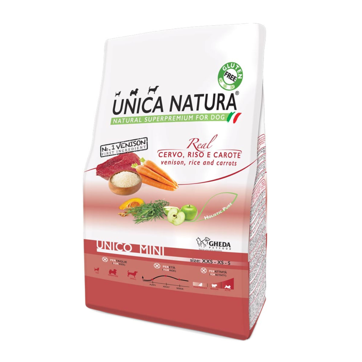 UNICA Natura Mini, XS-S, Căprioară și Orez, hrană uscată câini, 2.5kg - 1 | YEO