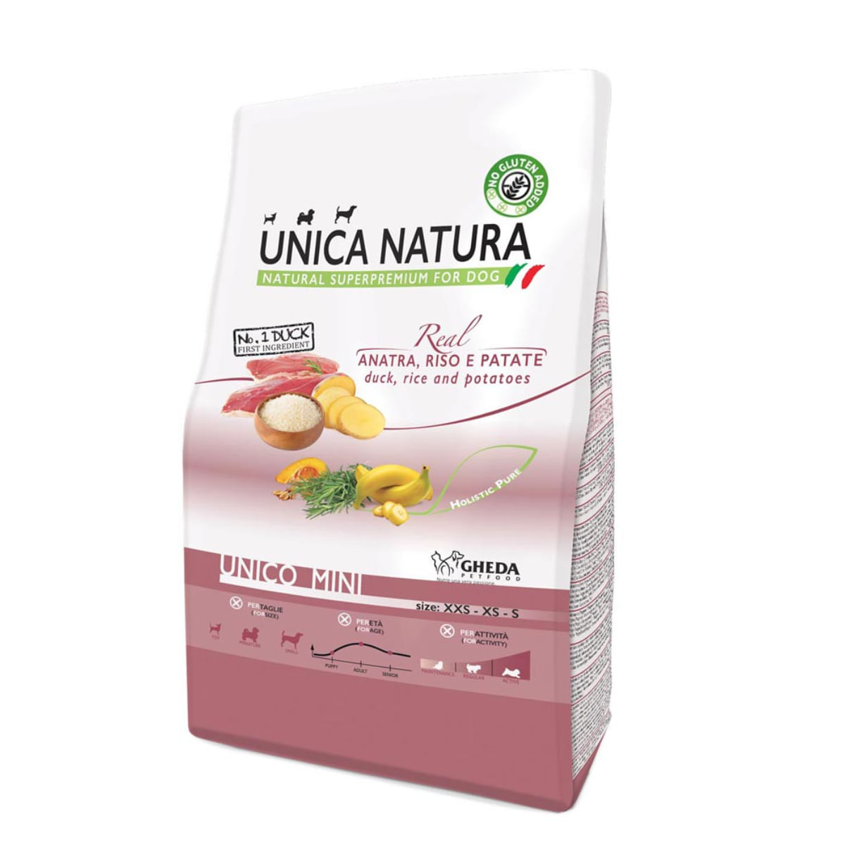 UNICA Natura Mini, XS-S, Rață și Orez, hrană uscată câini, 7.5kg - 1 | YEO
