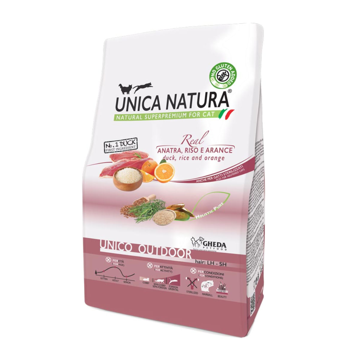 UNICA Natura Outdoor, Rață și Orez, hrană uscată pisici, 1.5kg - 1 | YEO