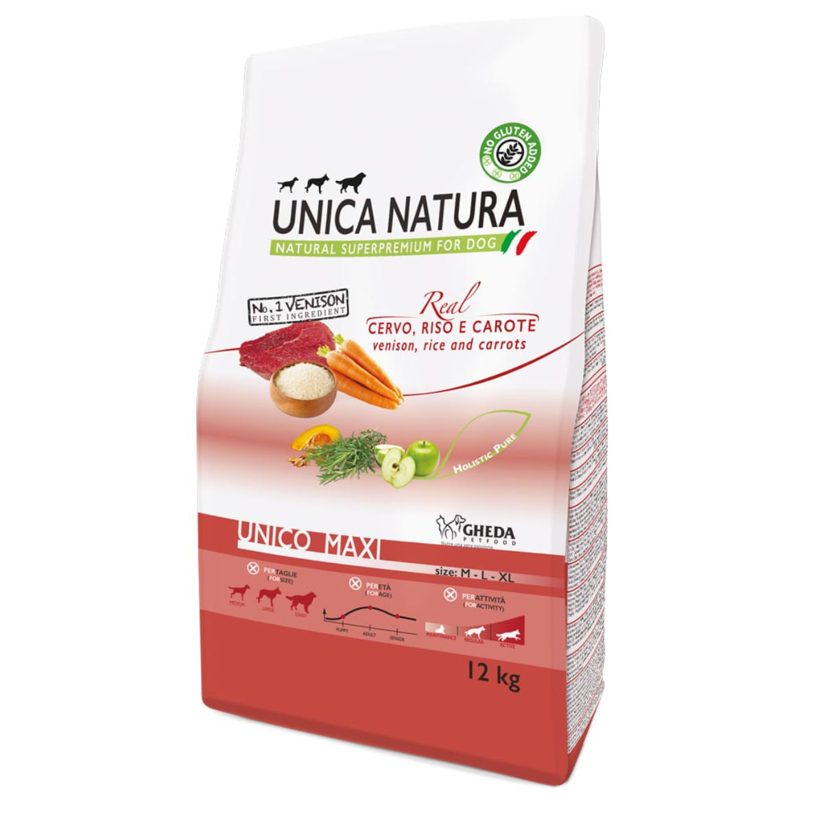 UNICA Natura Maxi, L-XL, Căprioară și Orez, hrană uscată câini, 12kg - 1 | YEO