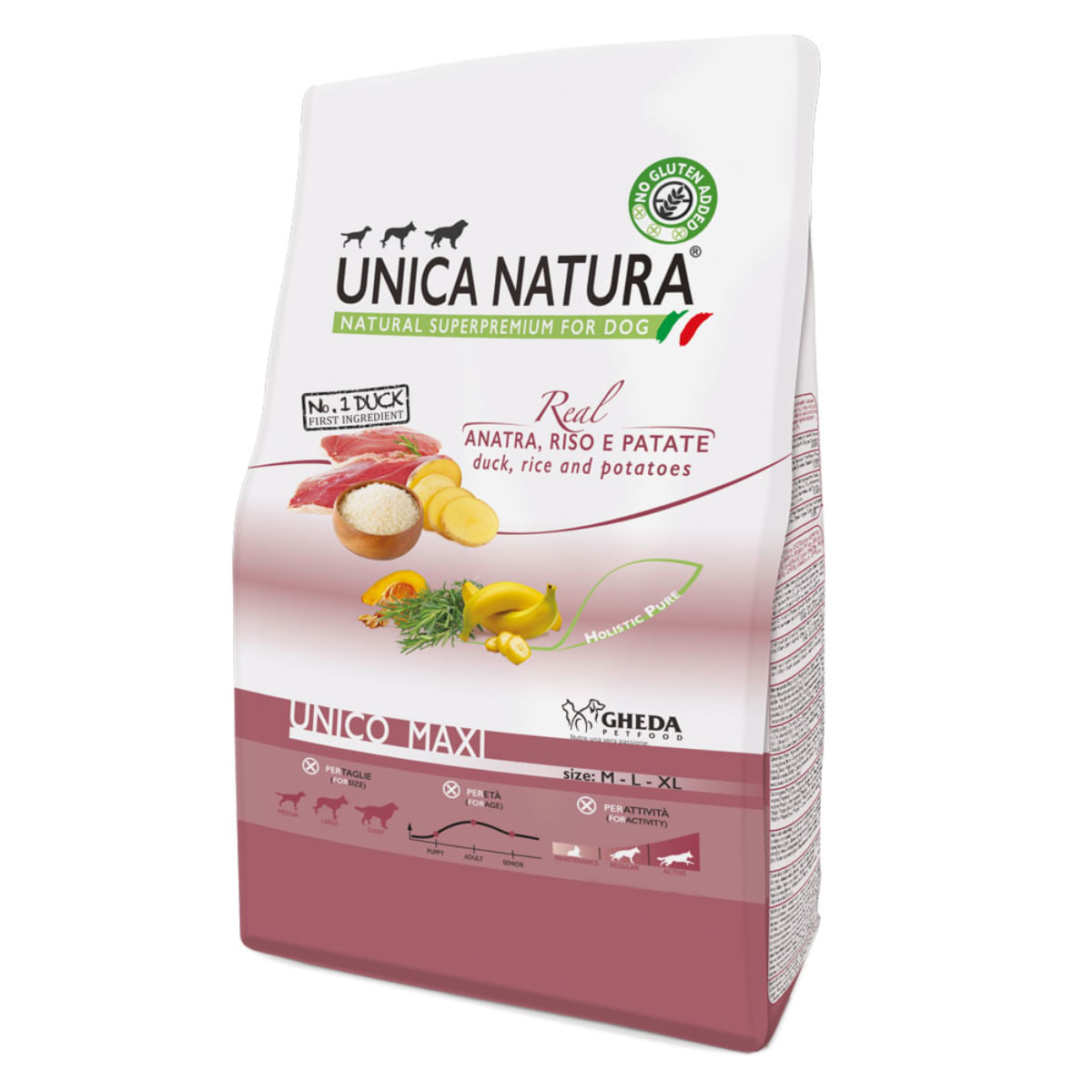 UNICA Natura Maxi, L-XL, Rață și Orez, hrană uscată câini, 12kg - 1 | YEO