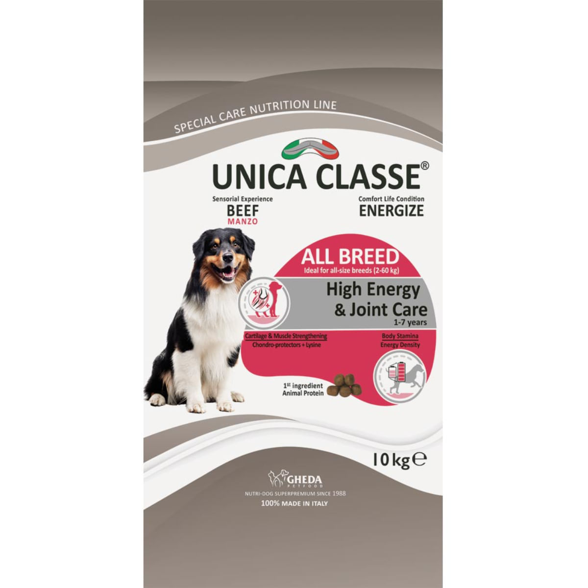 UNICA Classe High Energy & Joint Care, XS-XL, Vită, hrană uscată câini, sistem articular, activitate intensă, 12kg