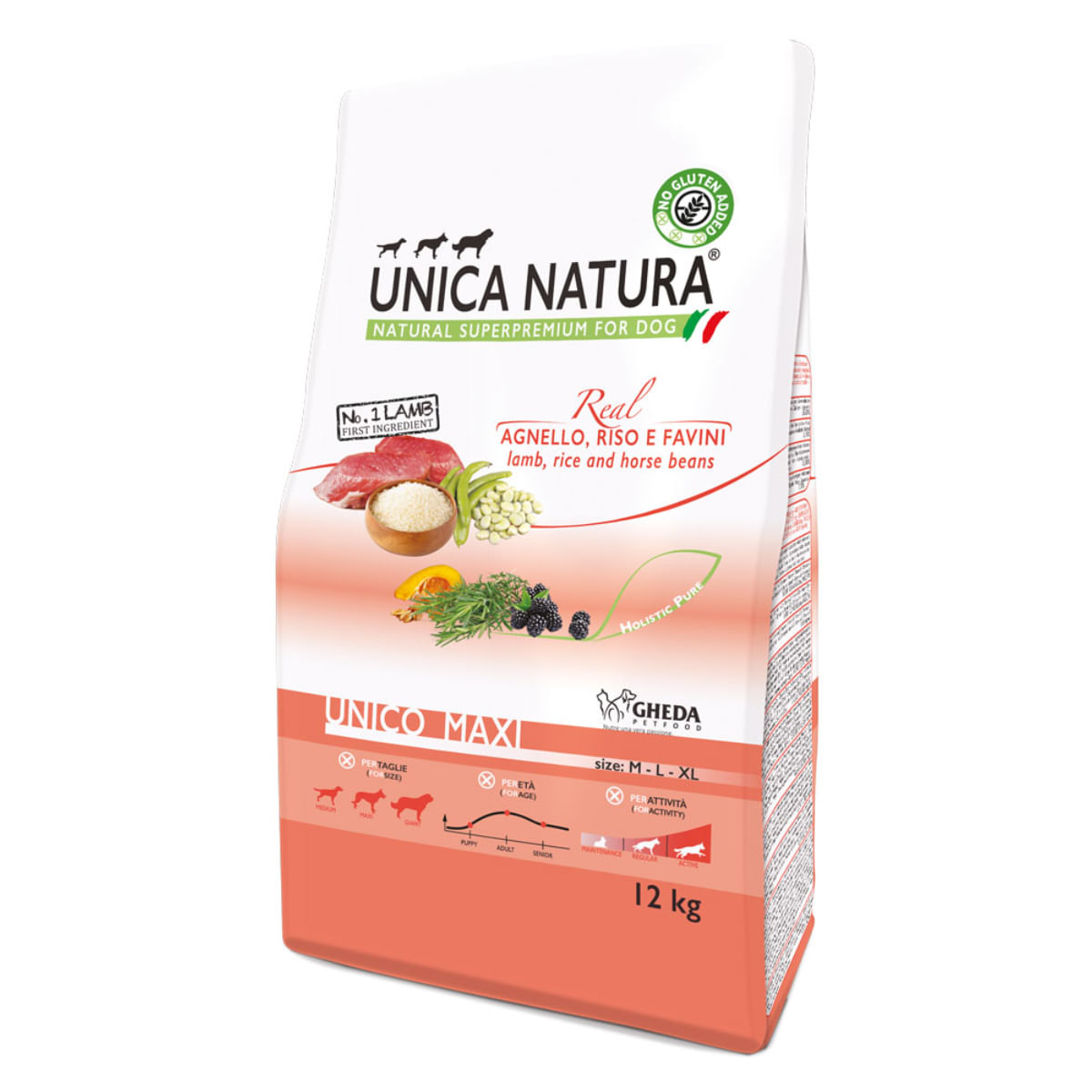 UNICA Natura Maxi, L-XL, Miel și Orez, hrană uscată câini, 12kg