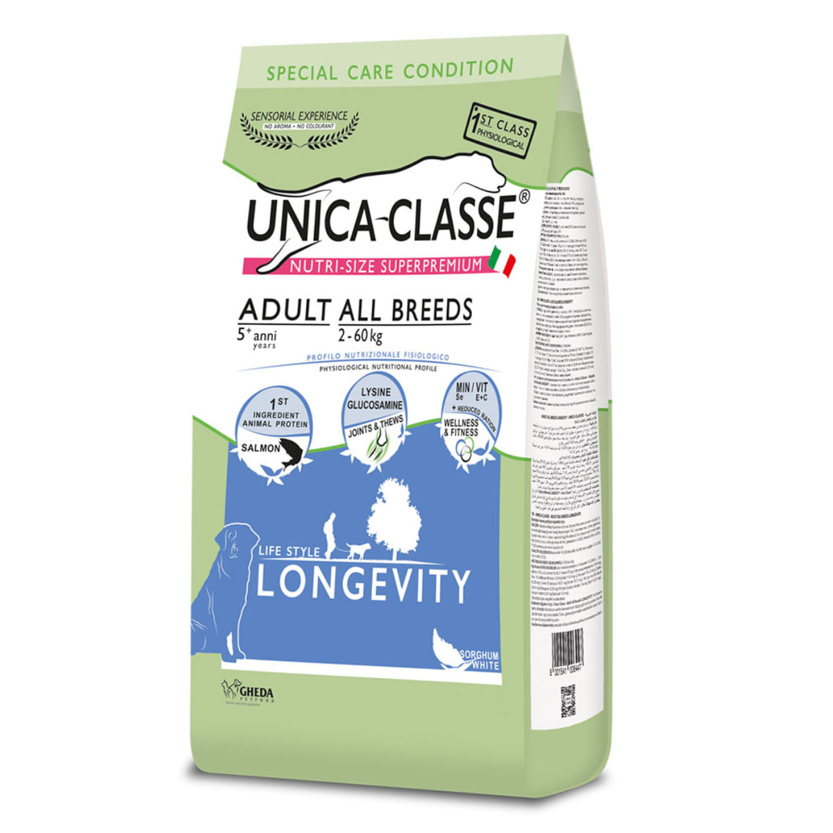 UNICA Classe Longevity, XS-XL, Somon, hrană uscată conținut redus cereale câini, obezitate, 3kg - 1 | YEO