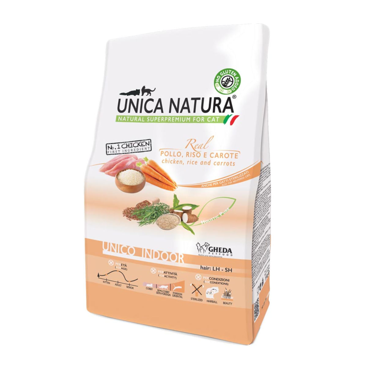 UNICA Natura Indoor, Pui și Orez, hrană uscată pisici, 1.5kg - 1 | YEO