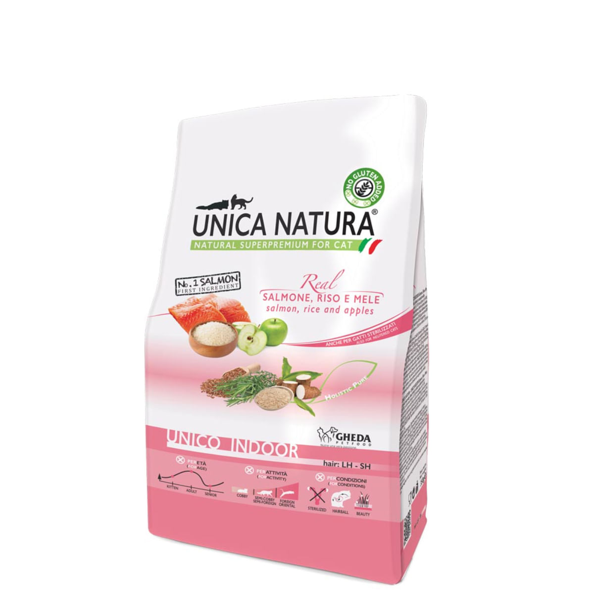 UNICA Natura Indoor, Somon și Orez, hrană uscată pisici, 10kg - 1 | YEO
