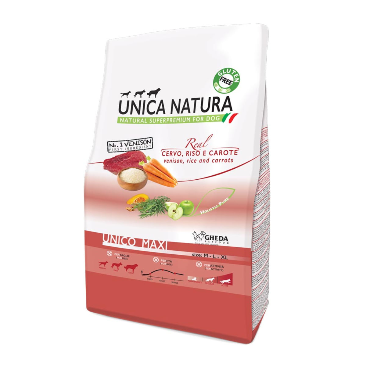 UNICA Natura Maxi, L-XL, Căprioară și Orez, hrană uscată câini, 2.5kg