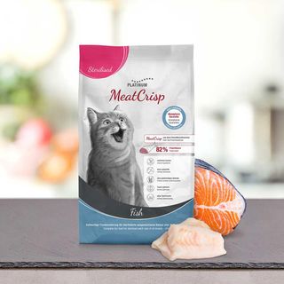 PLATINUM MeatCrisp Sterilised, Pește, hrană uscată pisici sterilizate, deshidratat, 3kg