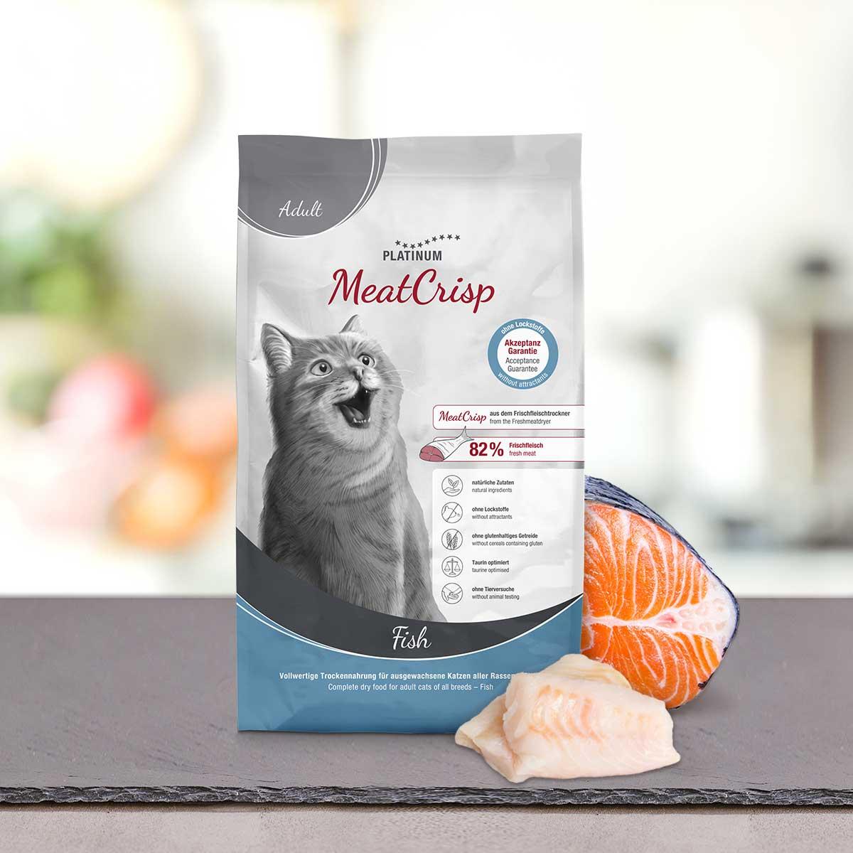 PLATINUM MeatCrisp, Pește, hrană uscată pisici, deshidratat, 3kg - 1 | YEO