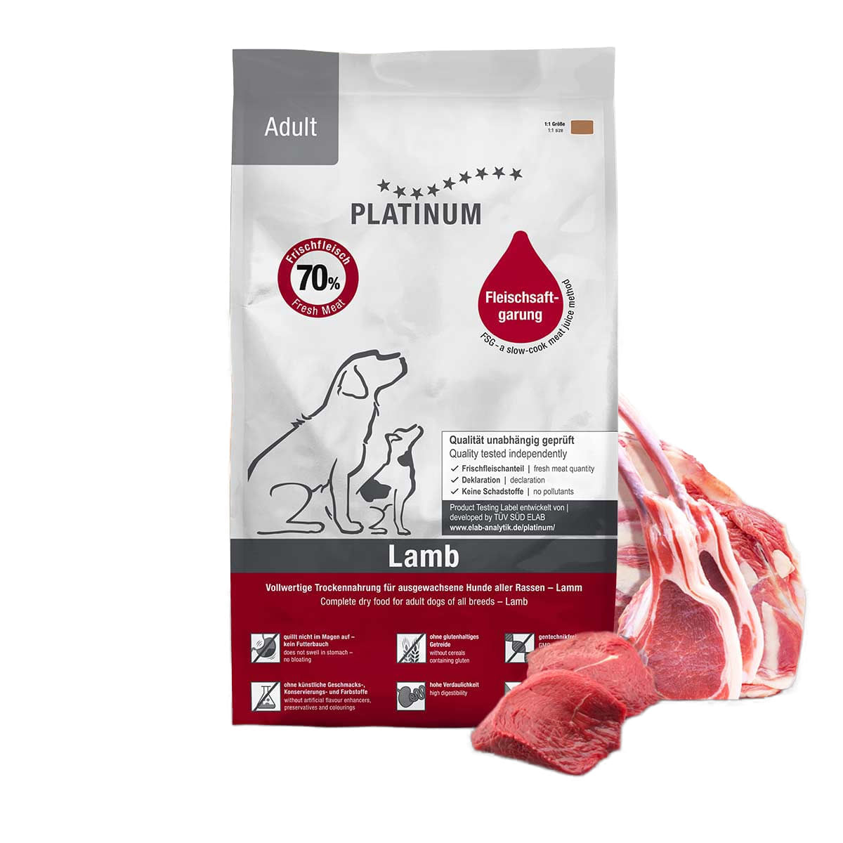 PLATINUM Adult, XS-XL, Miel, hrană uscată câini, semimoist, 1.5kg - 1 | YEO