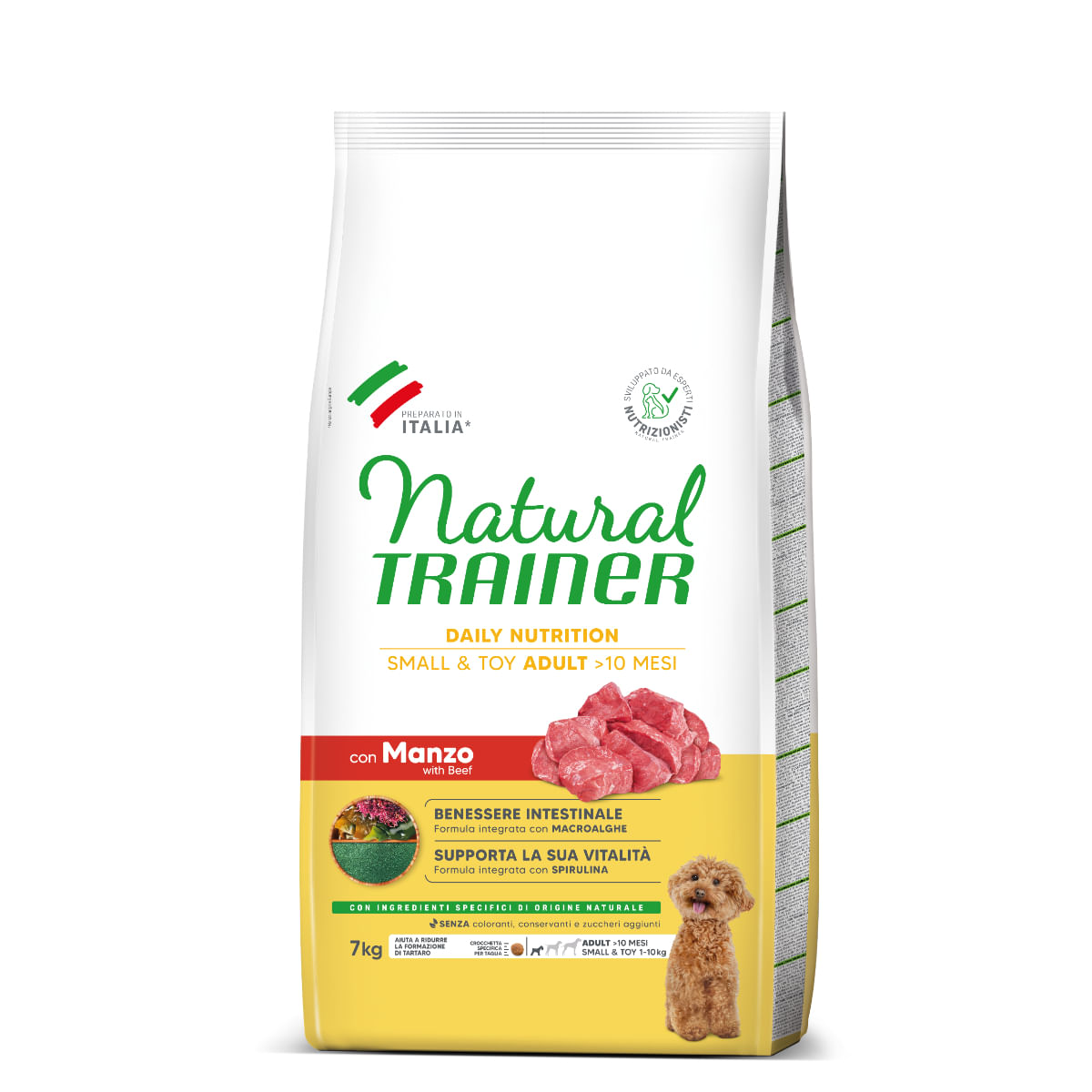 NATURAL TRAINER Daily Nutrition Small & Toy, XS-S, Vită, hrană uscată câini, 7kg