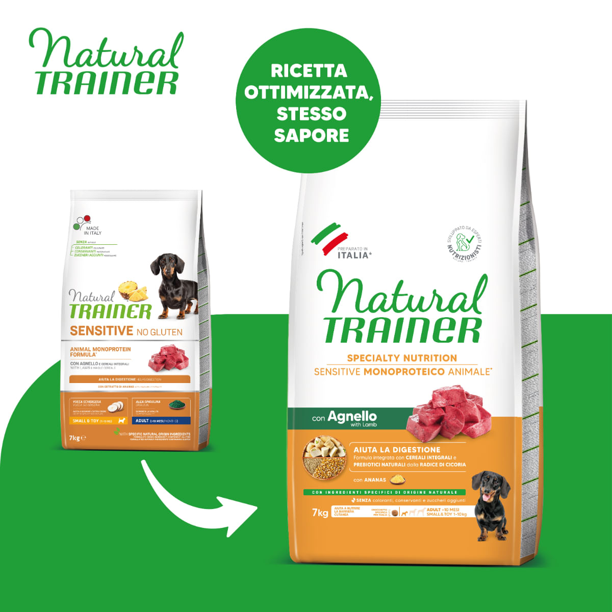 NATURAL TRAINER Speciality Nutrition Sensitive, XS-S, Miel, hrană uscată monoproteică câini, sistem digestiv, 7kg - 1 | YEO