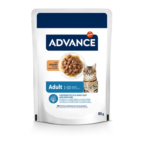 ADVANCE, Pui, plic hrană umedă pisici, (în sos), 85g