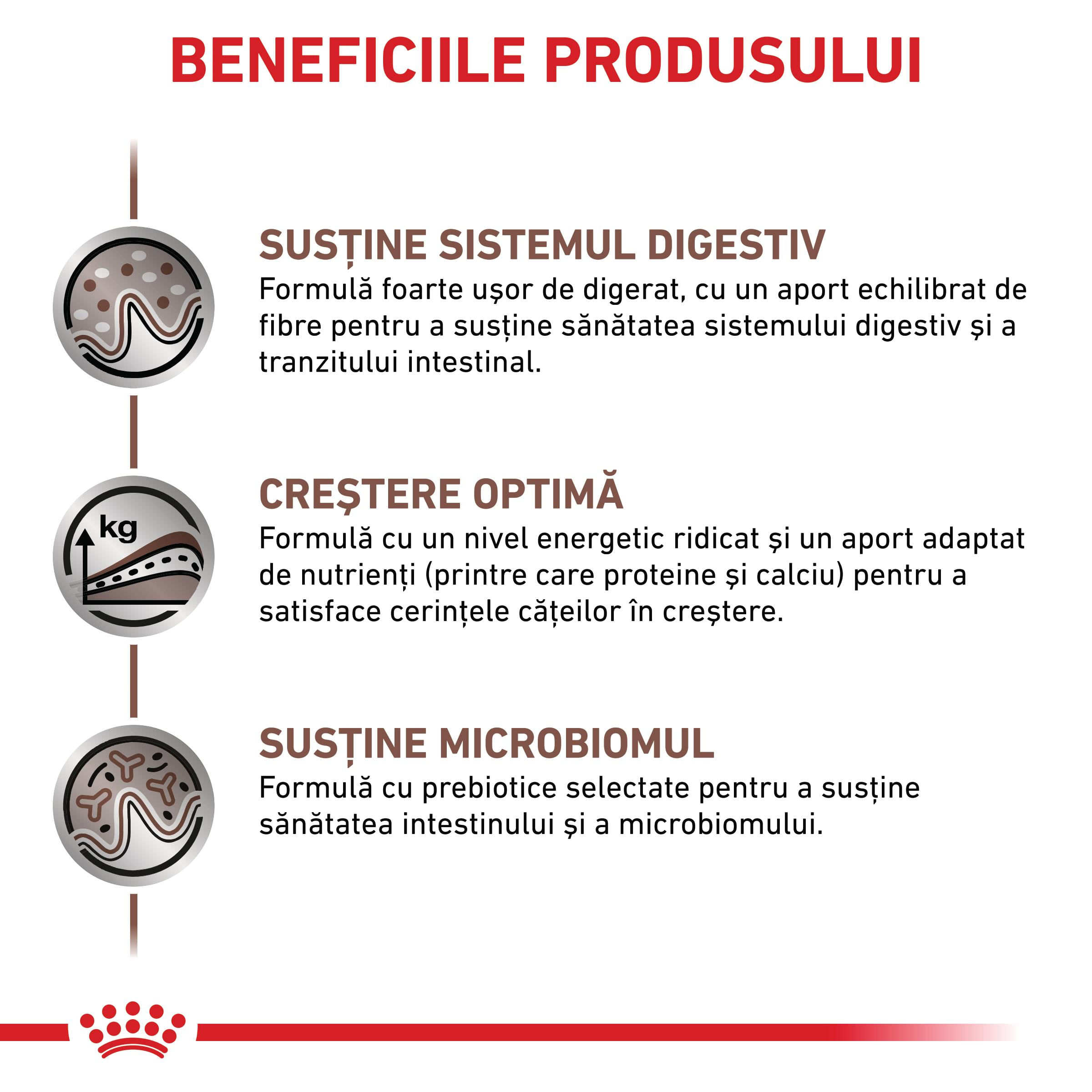 ROYAL CANIN VD Gastrointestinal Puppy, XS-XL, dietă veterinară, conservă hrană umedă câini junior, sistem digestiv, (mousse), 195g