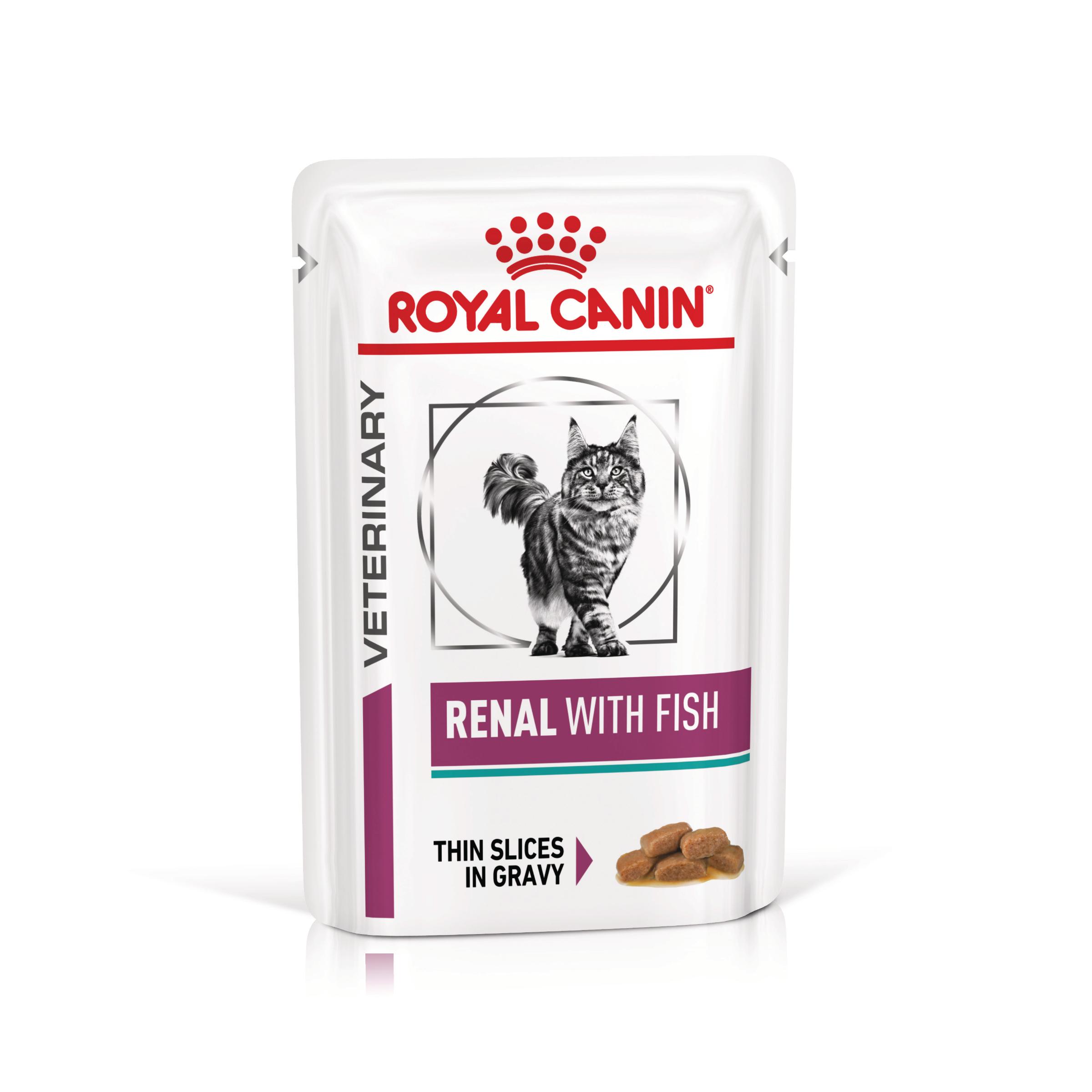 ROYAL CANIN VD Renal, Pește, dietă veterinară, plic hrană umedă pisici, sistem renal, (în sos), bax, 85g x 12buc