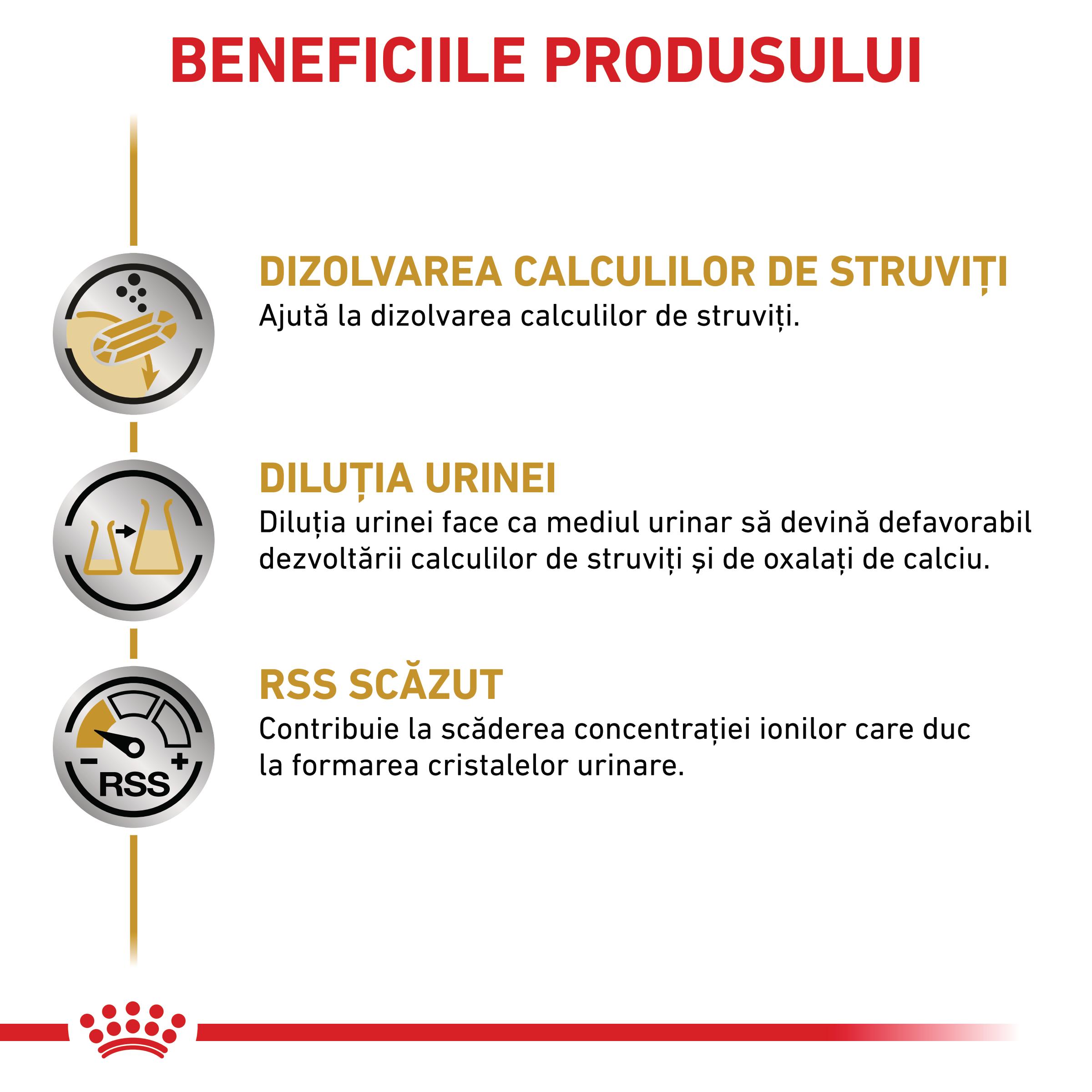 ROYAL CANIN VD Urinary S/O, XS-XL, dietă veterinară, conservă hrană umedă câini, sistem urinar, (pate), 200g
