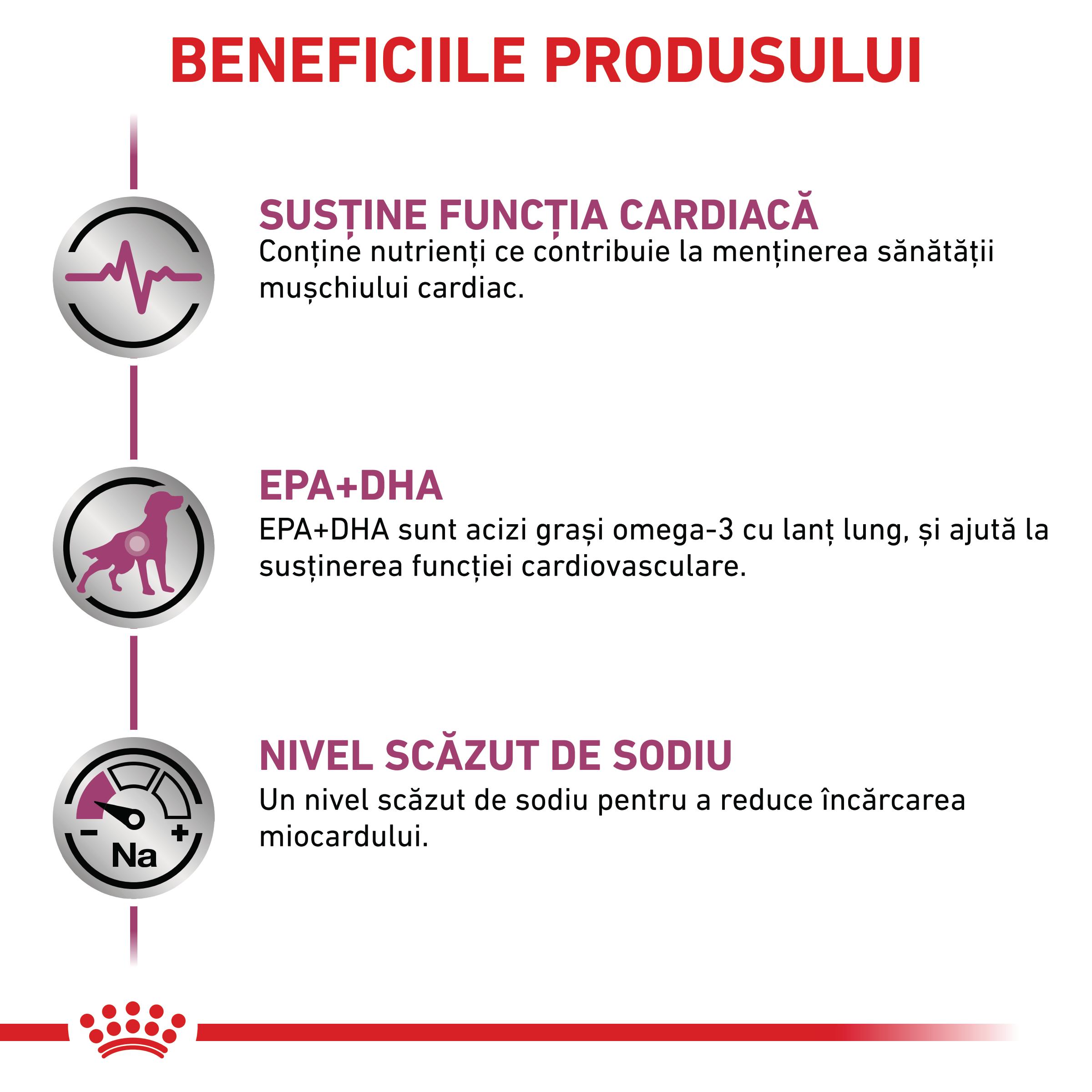 ROYAL CANIN VD Cardiac, XS-XL, dietă veterinară, conservă hrană umedă câini, sistem cardio-vascular (pate), 410g