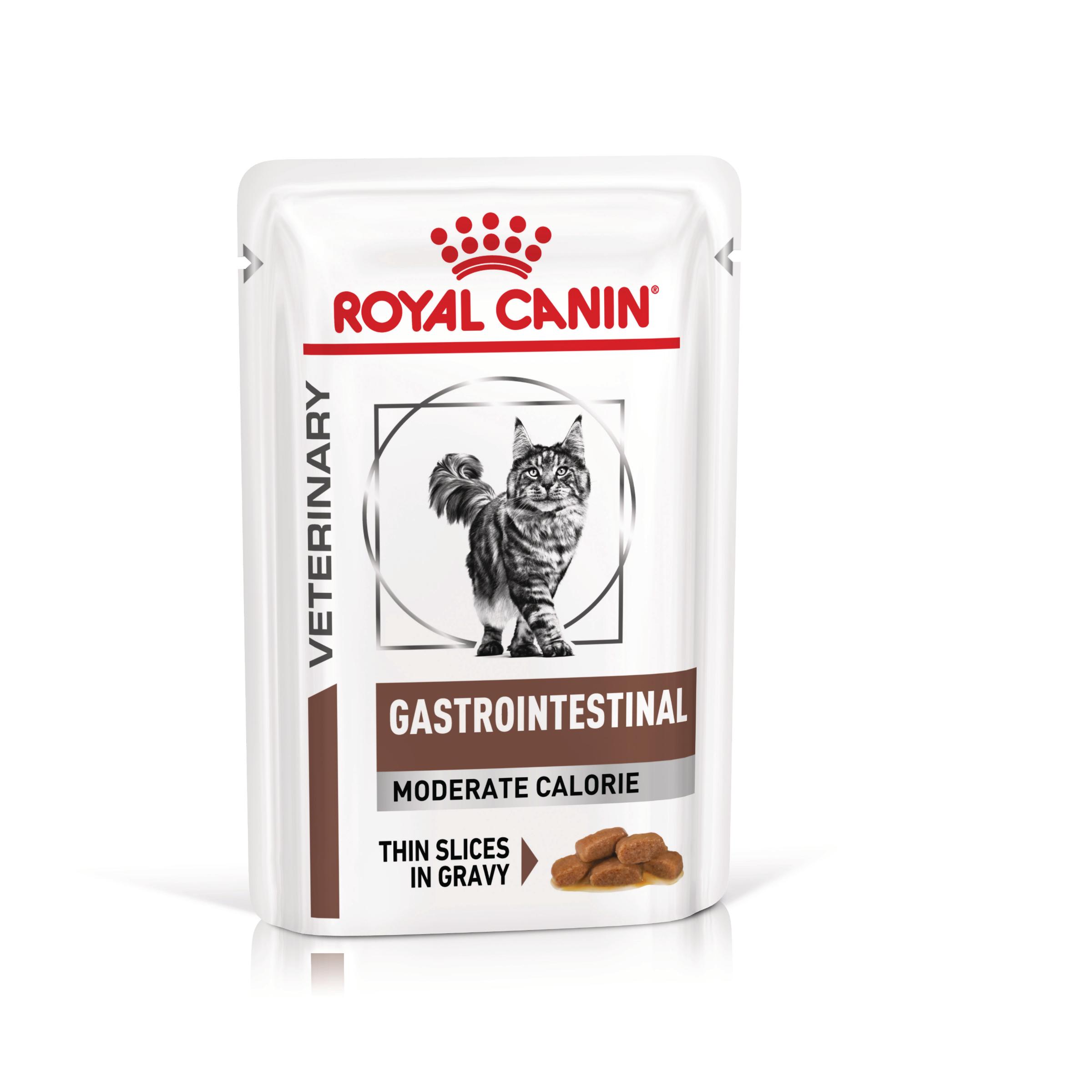 ROYAL CANIN VD Gastrointestinal Moderate Calorie, dietă veterinară, plic hrană umedă pisici, sistem digestiv, (în sos), bax, 85g x 12buc