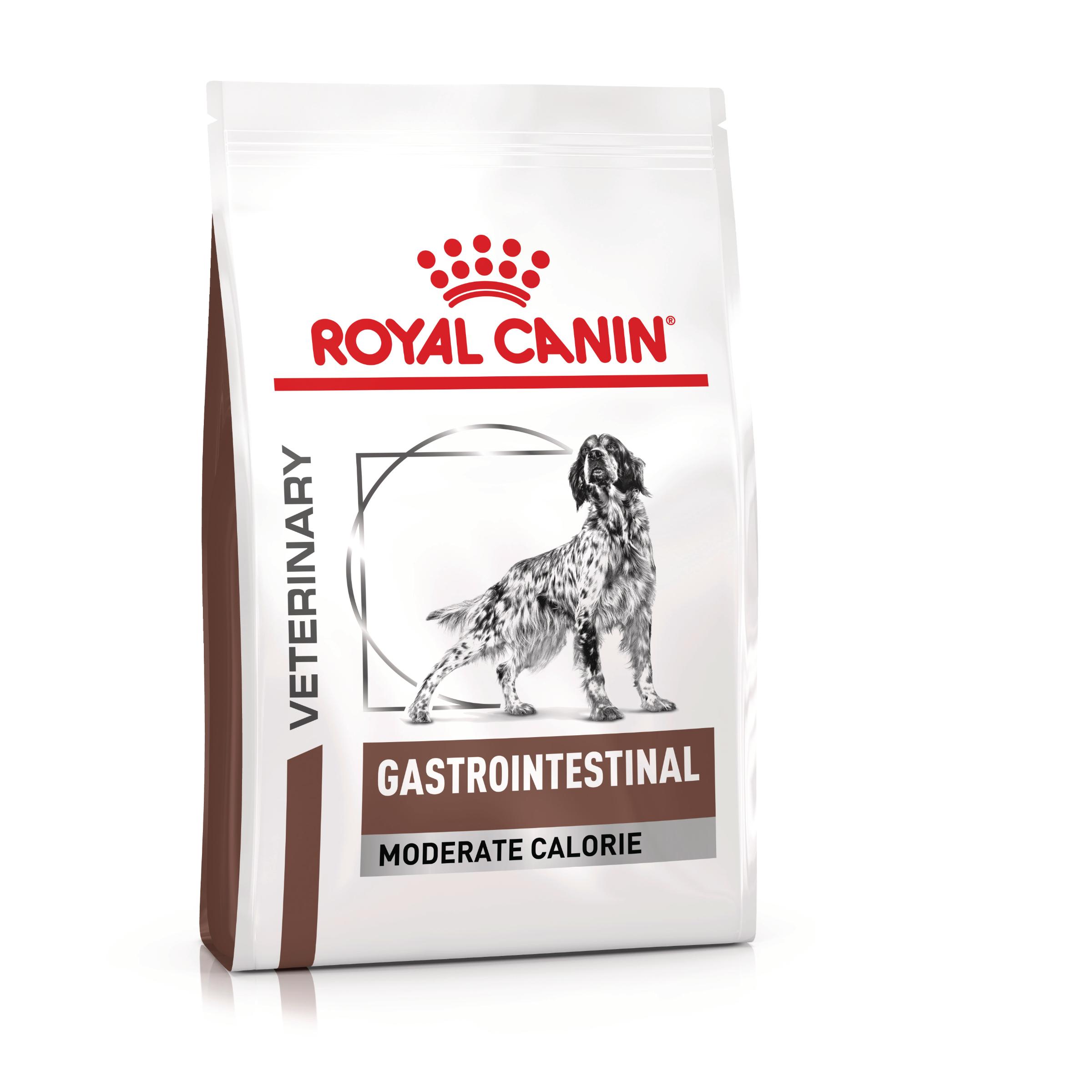 ROYAL CANIN VD Gastrointestinal Moderate Calorie, XS-XL, dietă veterinară, hrană uscată câini, sistem digestiv, 2kg
