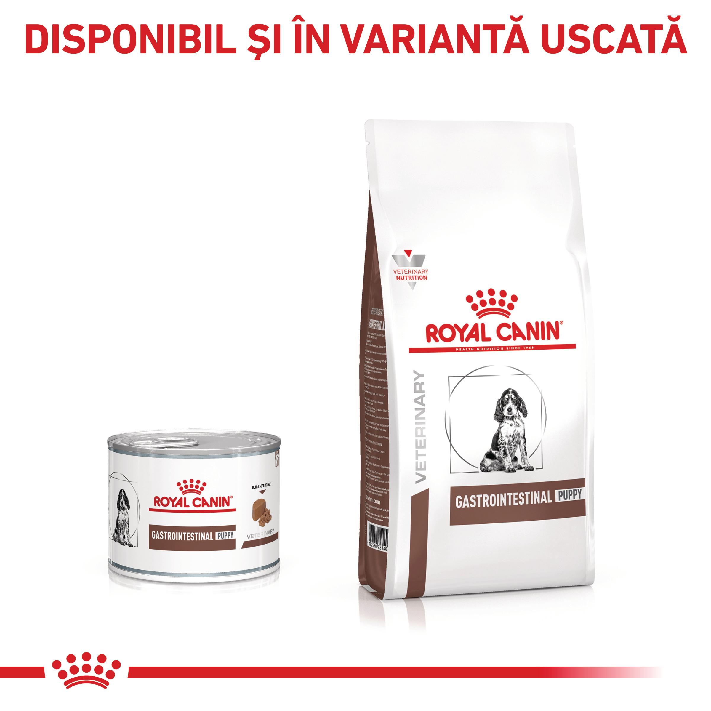 ROYAL CANIN VD Gastrointestinal Puppy, XS-XL, dietă veterinară, conservă hrană umedă câini junior, sistem digestiv, (mousse), 195g