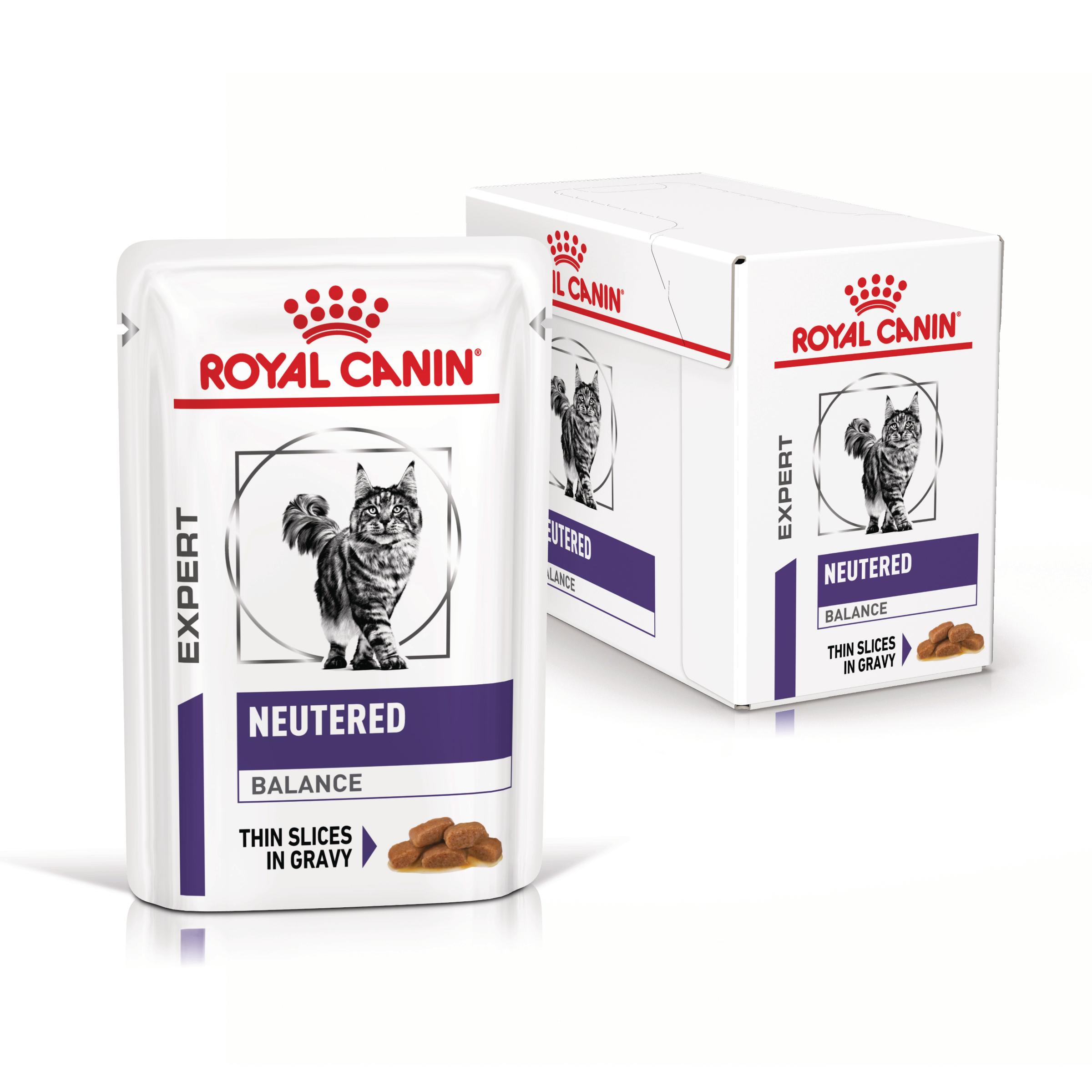 ROYAL CANIN VD Neutered Weight Balance, dietă veterinară, plic hrană umedă pisici, managementul greutății, (în sos), bax, 85g x 12buc