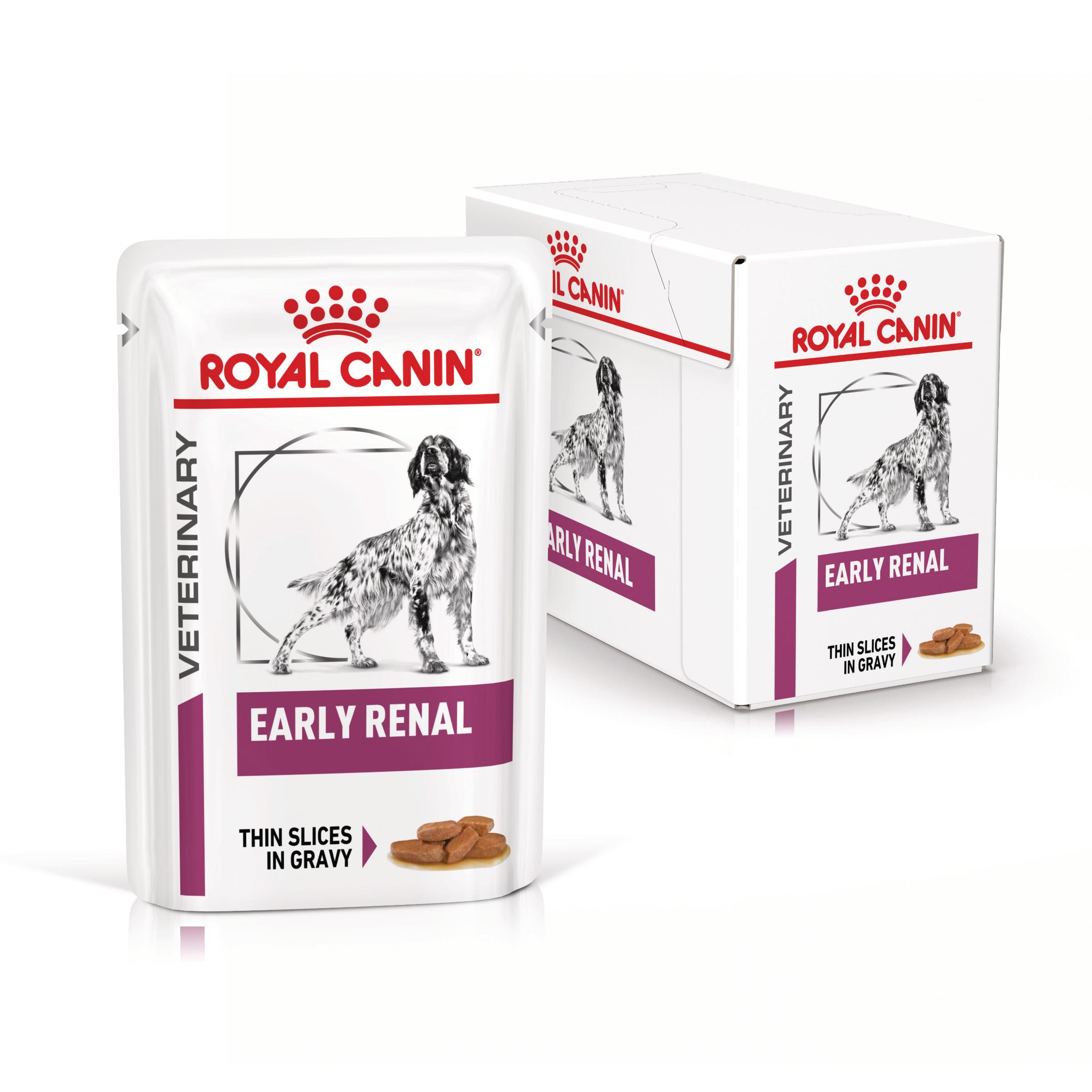 ROYAL CANIN VD Early Renal, XS-XL, dietă veterinară, plic hrană umedă câini, sistem renal, (în sos), bax, 100g x 12buc