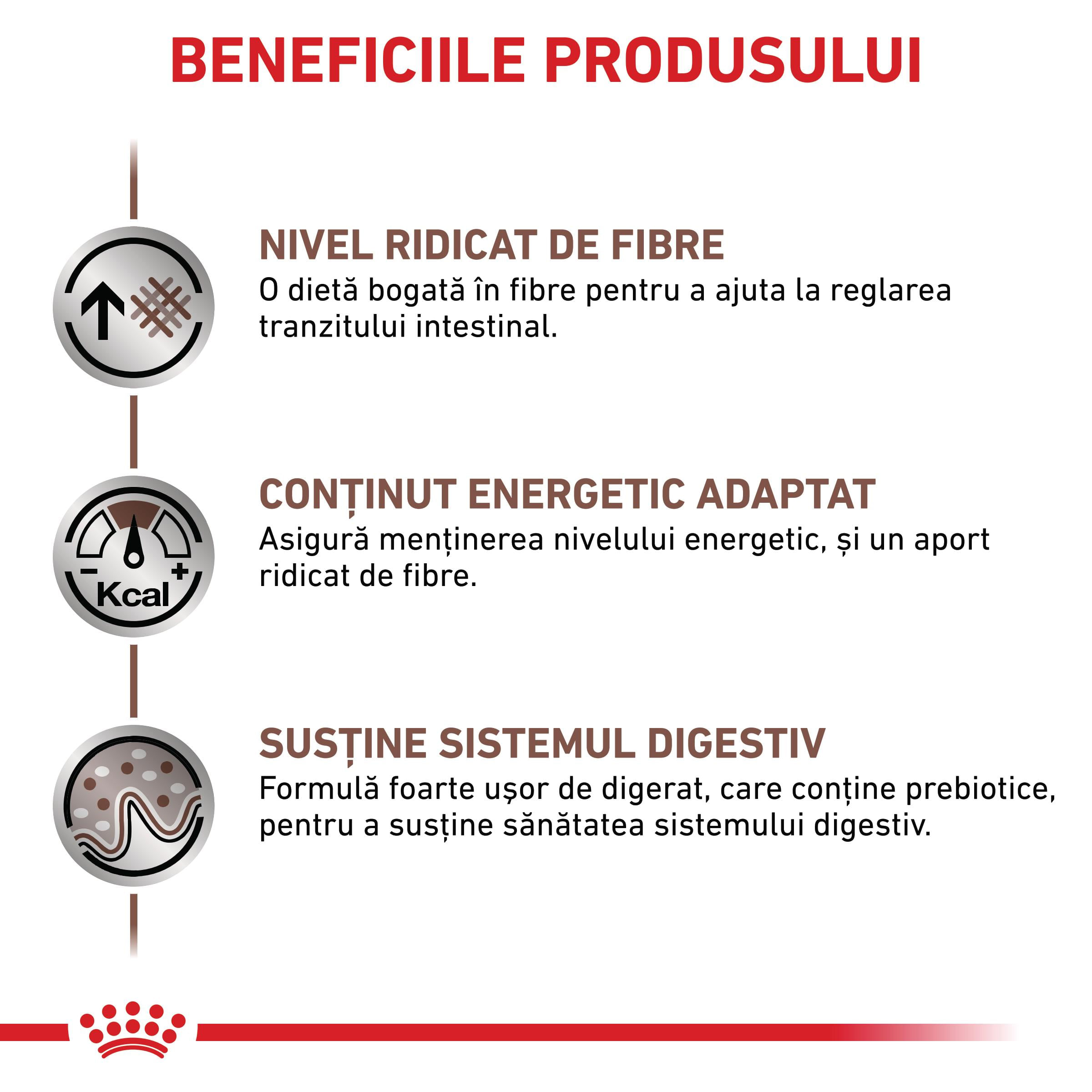 ROYAL CANIN VD Gastrointestinal High Fibre, XS-XL, dietă veterinară, hrană uscată câini, sistem digestiv, 7.5kg