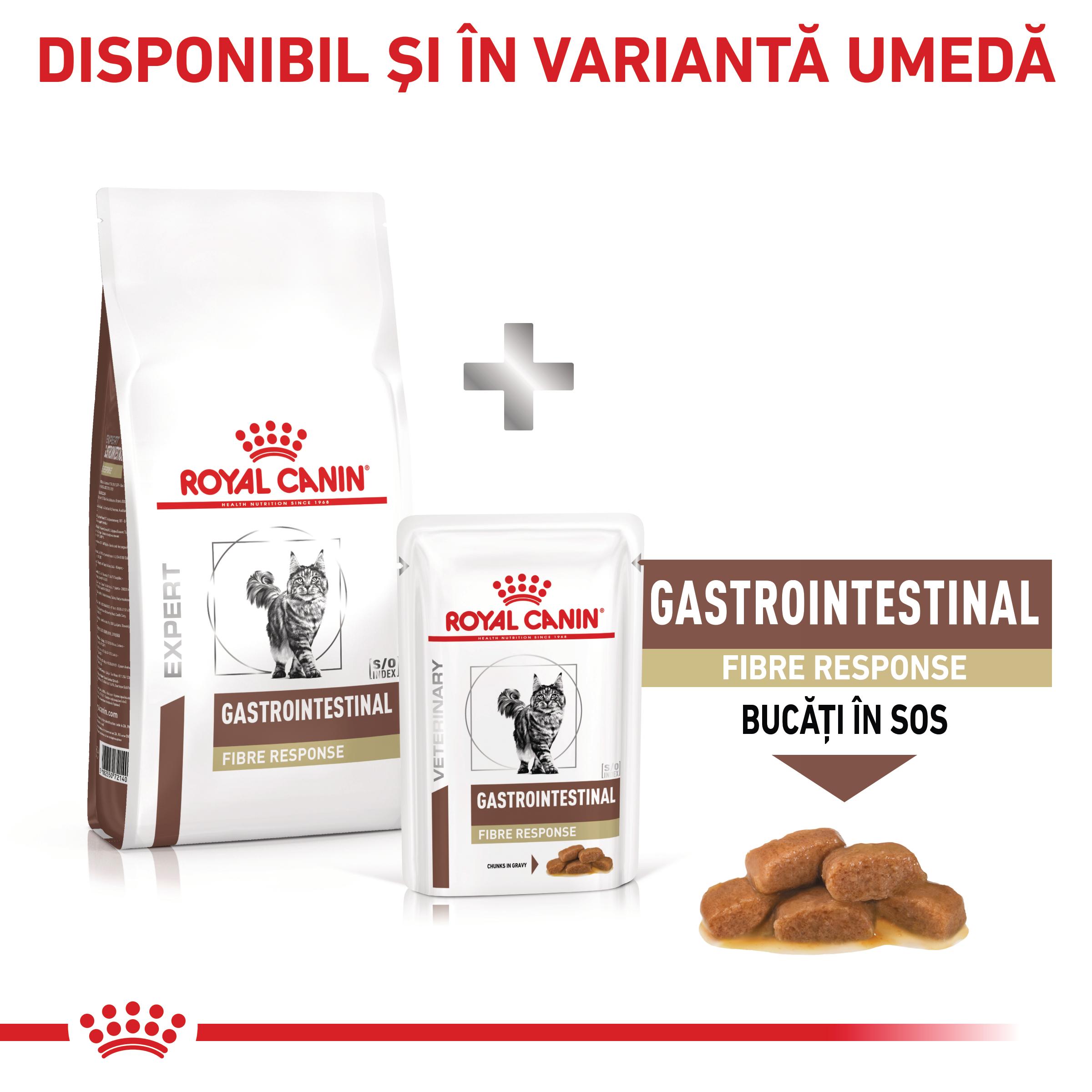 ROYAL CANIN VD Gastrointestinal Fibre Response, dietă veterinară, hrană uscată pisici, sistem digestiv, 2kg