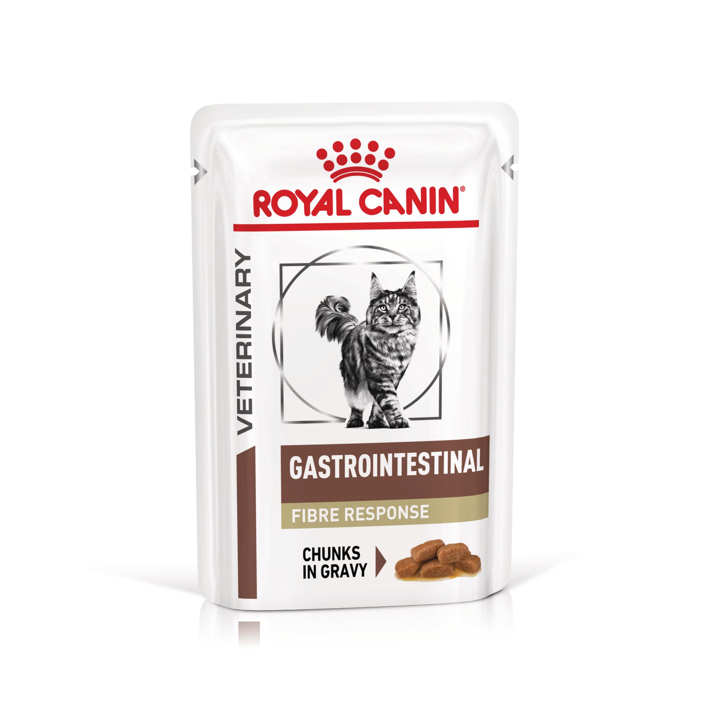 ROYAL CANIN VD Gastrointestinal Fibre Response, dietă veterinară, plic hrană umedă pisici, sistem digestiv, (în sos), bax, 85g x 12buc