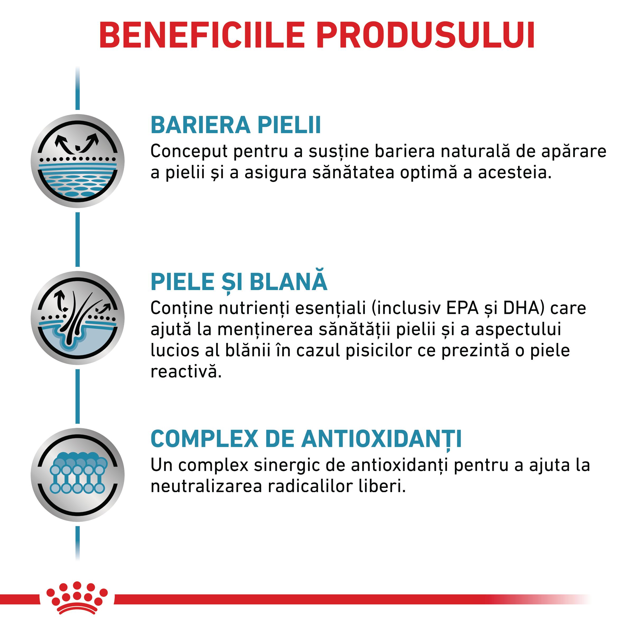 ROYAL CANIN VD Skin&Coat, dietă veterinară, plic hrană umedă pisici, afecțiuni dermatologice, (în sos), bax, 85g x 12buc - 3 | YEO