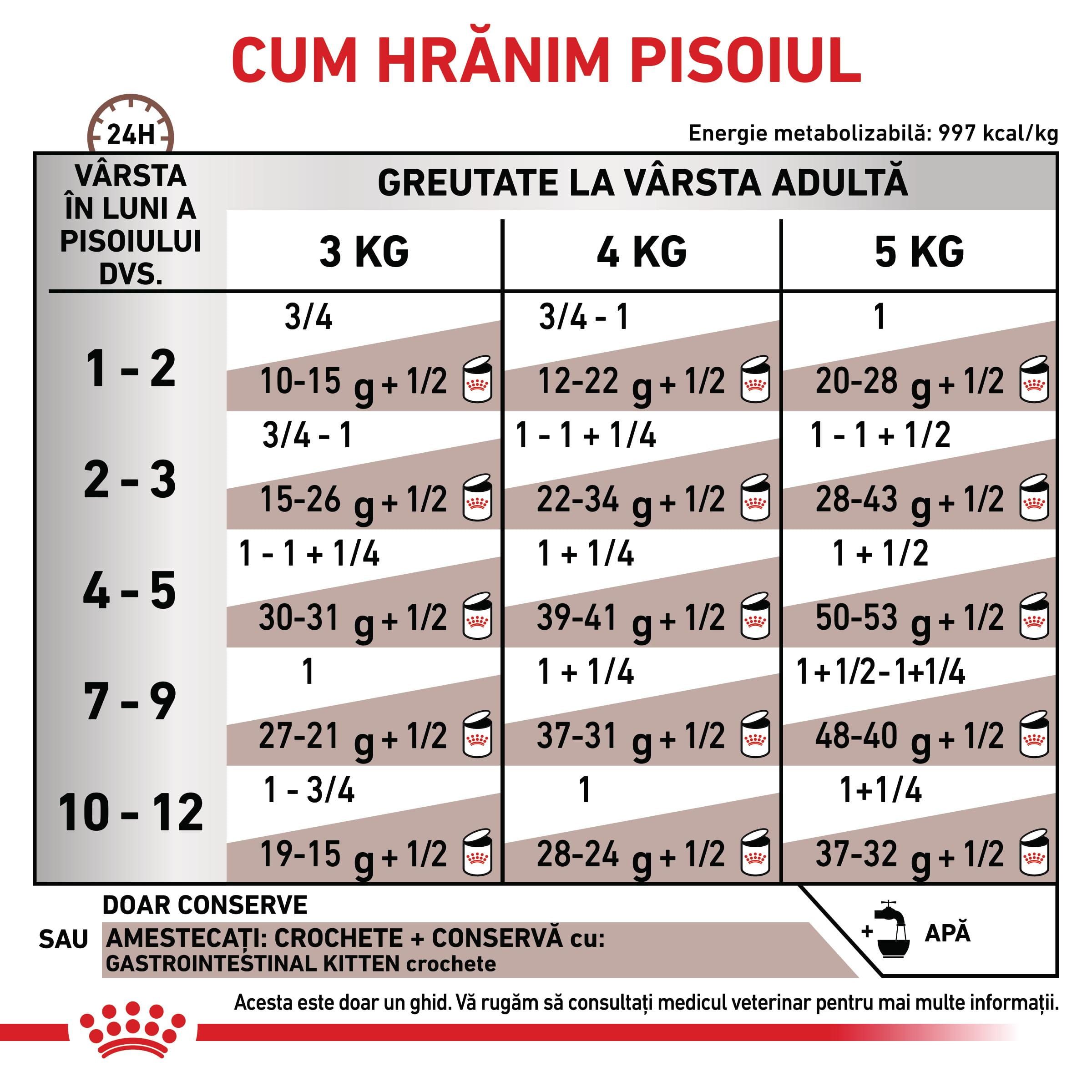 ROYAL CANIN VD Gastrointestinal Kitten, dietă veterinară, conservă hrană umedă pisici junior, sistem digestiv, (mousse), 195g