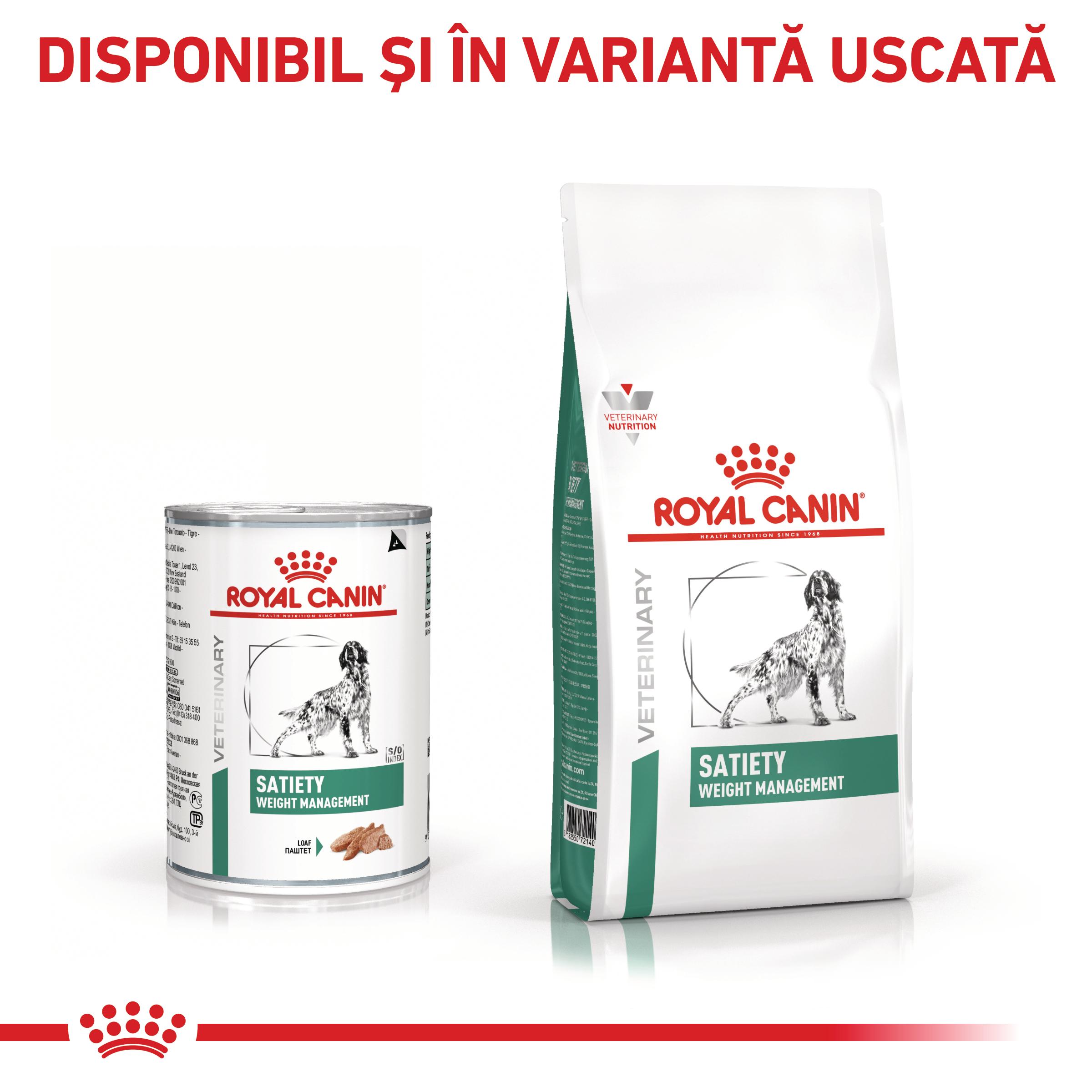 ROYAL CANIN VD Satiety, XS-XL, dietă veterinară, conservă hrană umedă câini, obezitate, (pate), 410g